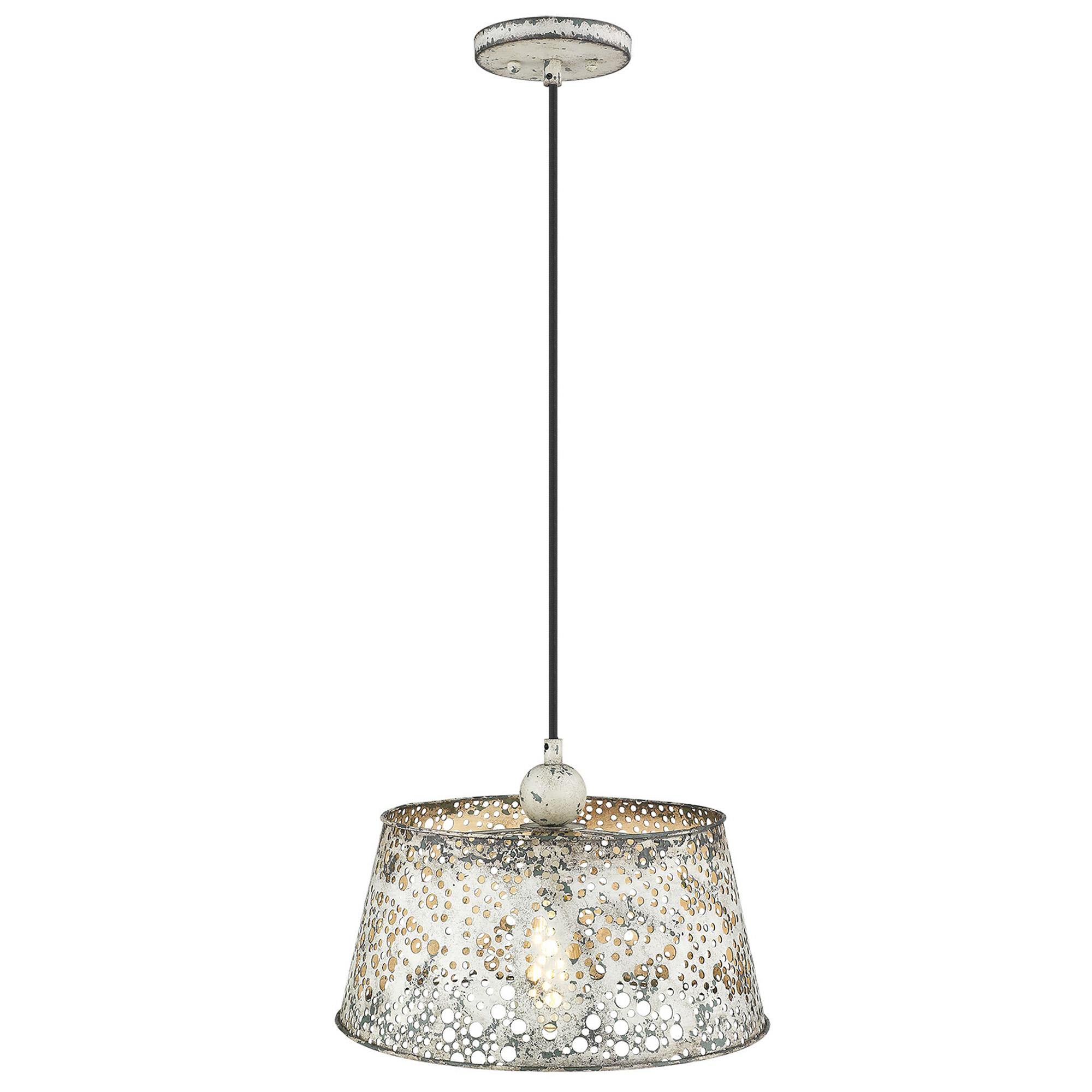 Shown in Aged Ivory finish and Aged Ivory glass and Aged Ivory, Bowl Shaped Metal shade