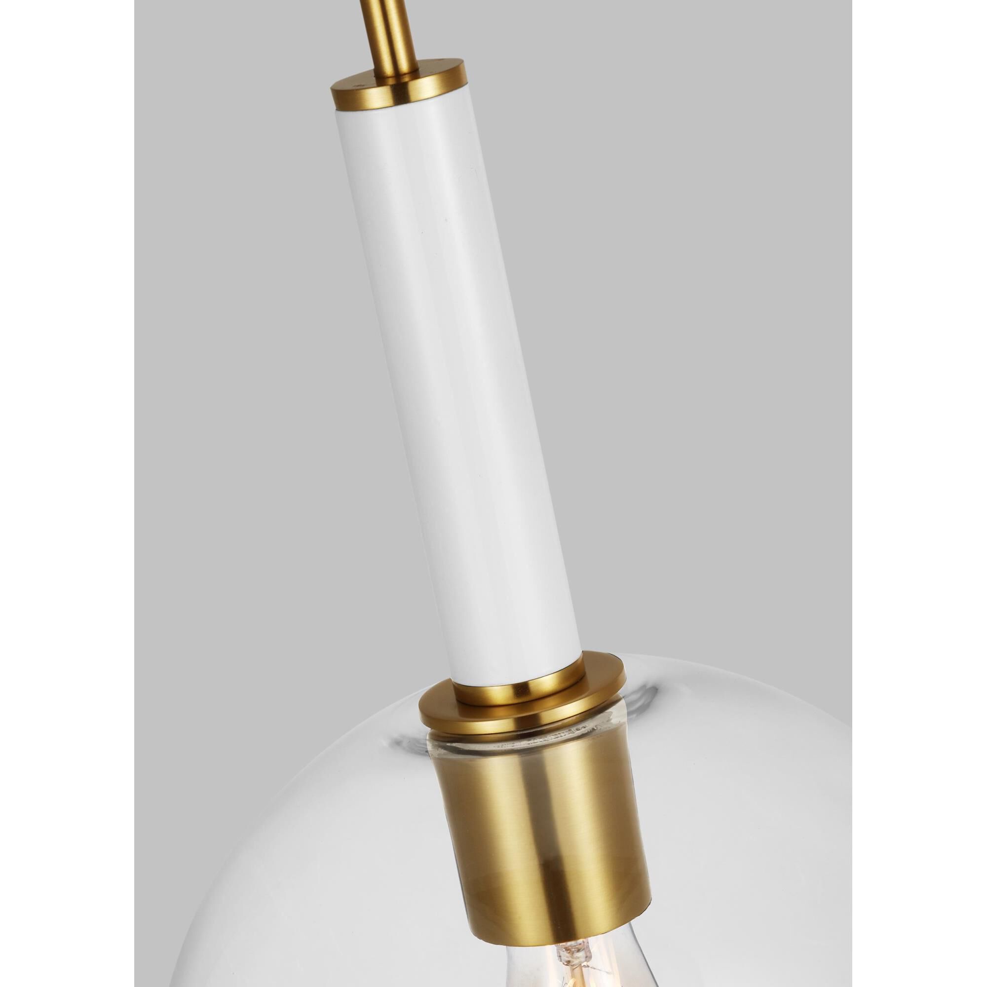 Shown in Burnished Brass finish and Clear glass