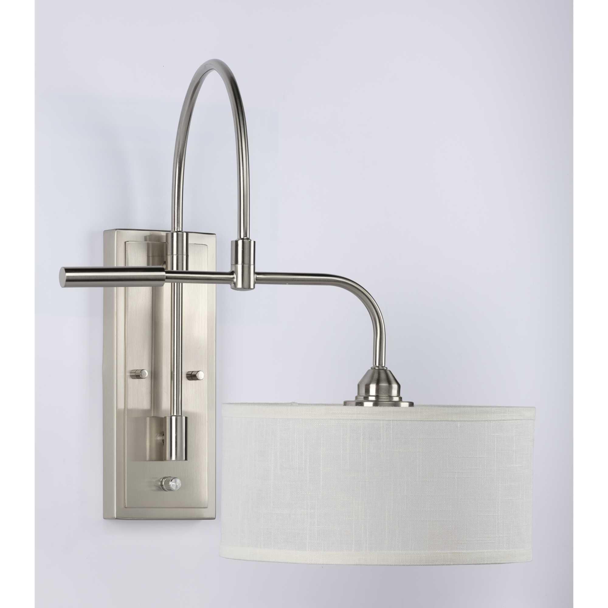 Shown in Brushed Nickel finish and Summer Linen Shade glass