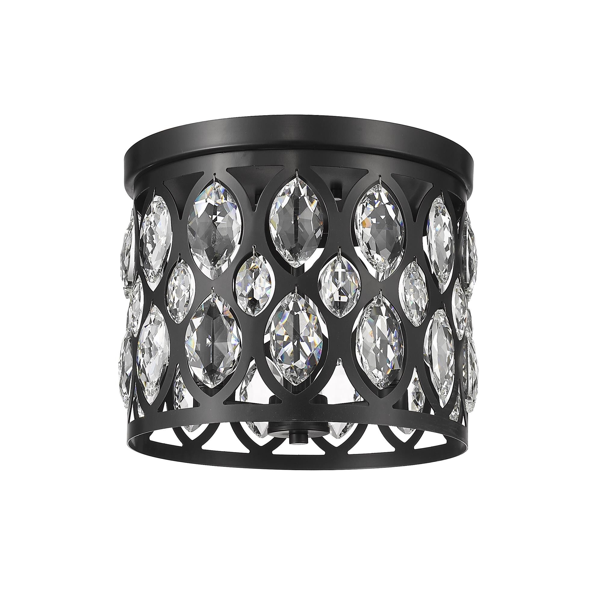 Shown in Matte Black finish and Steel + K9 Crystal glass and Steel + K9 Crystal shade