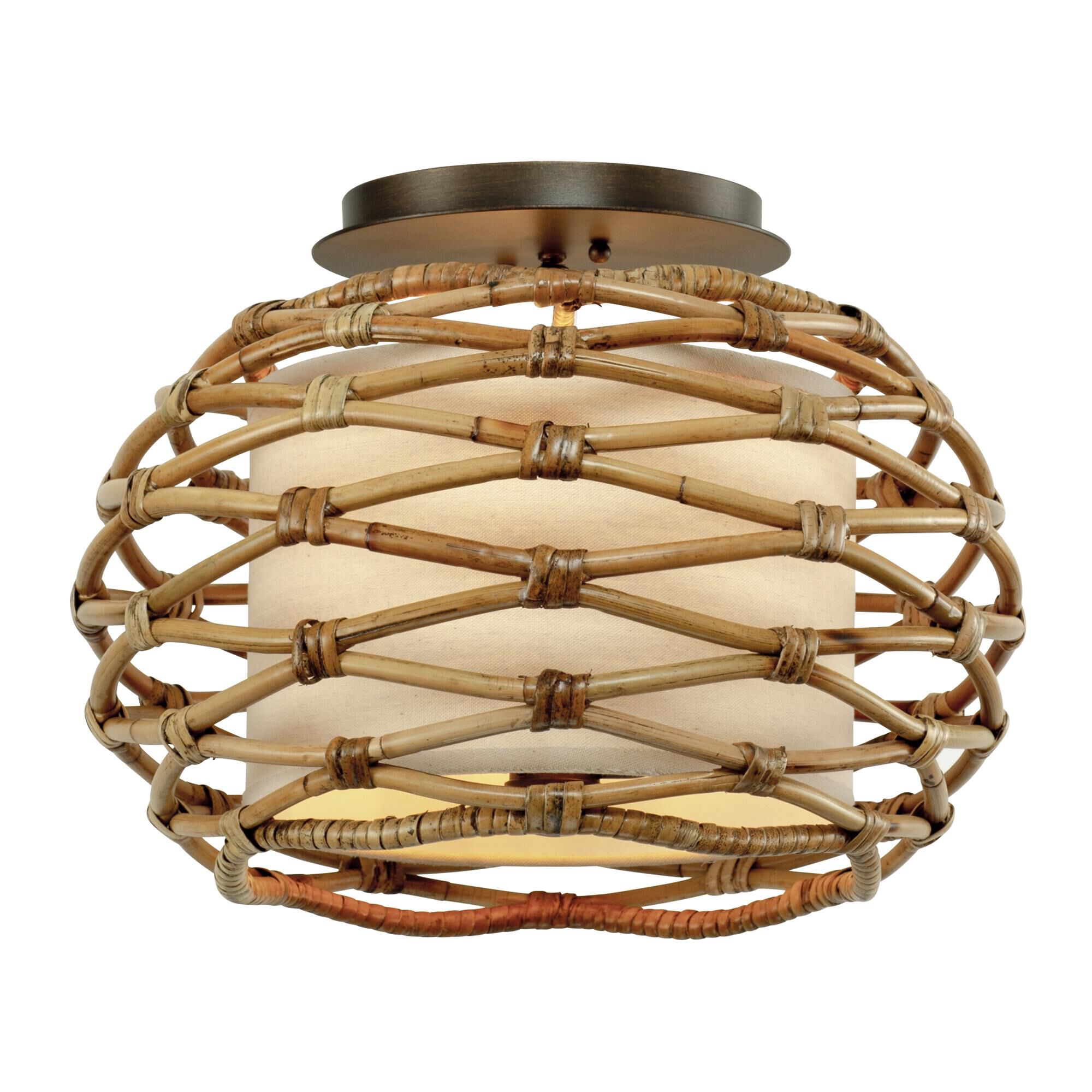 Balboa 15 Inch 3 Light Semi Flush Mount,