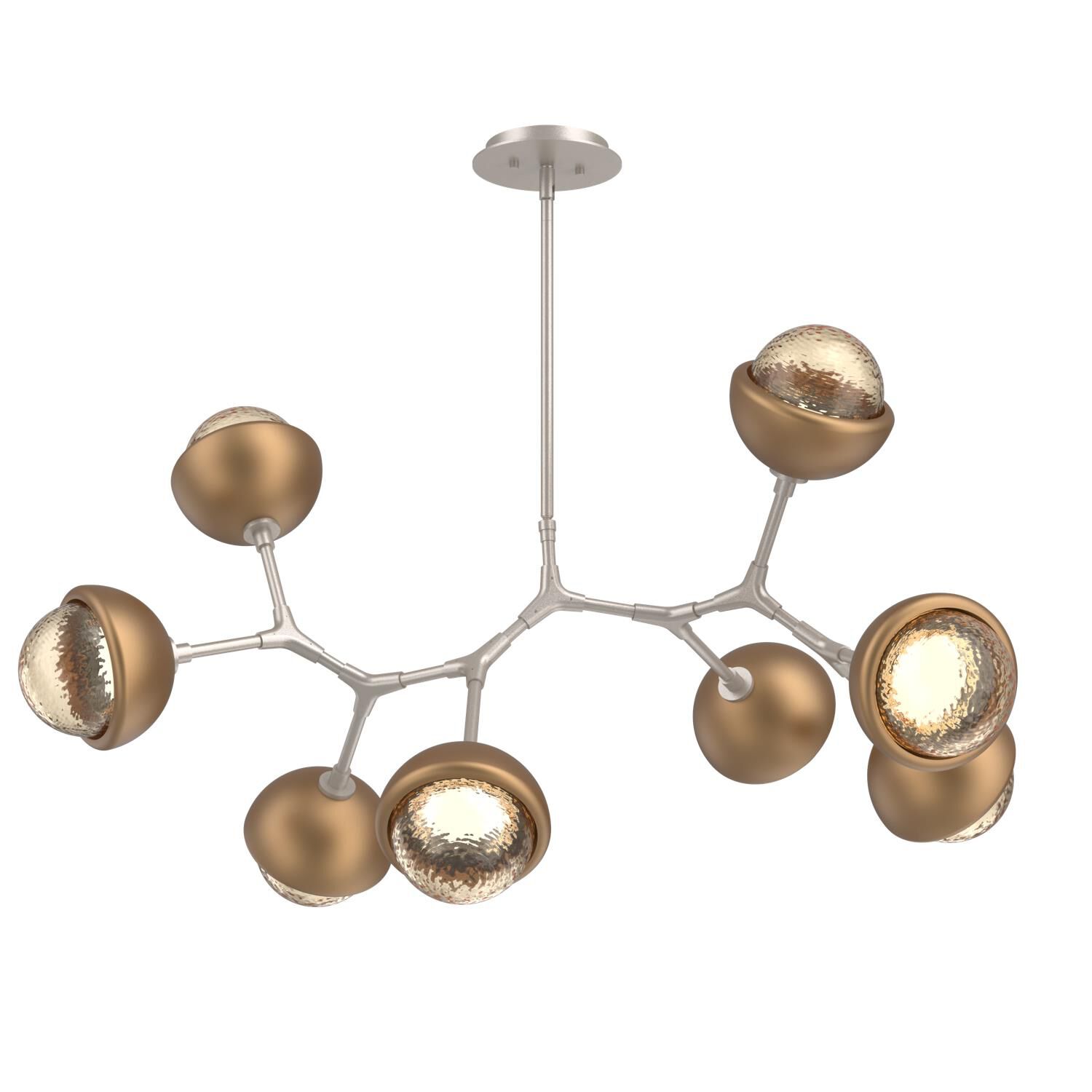 Shown in Beige Silver finish and Amber glass and Novel Brass accent