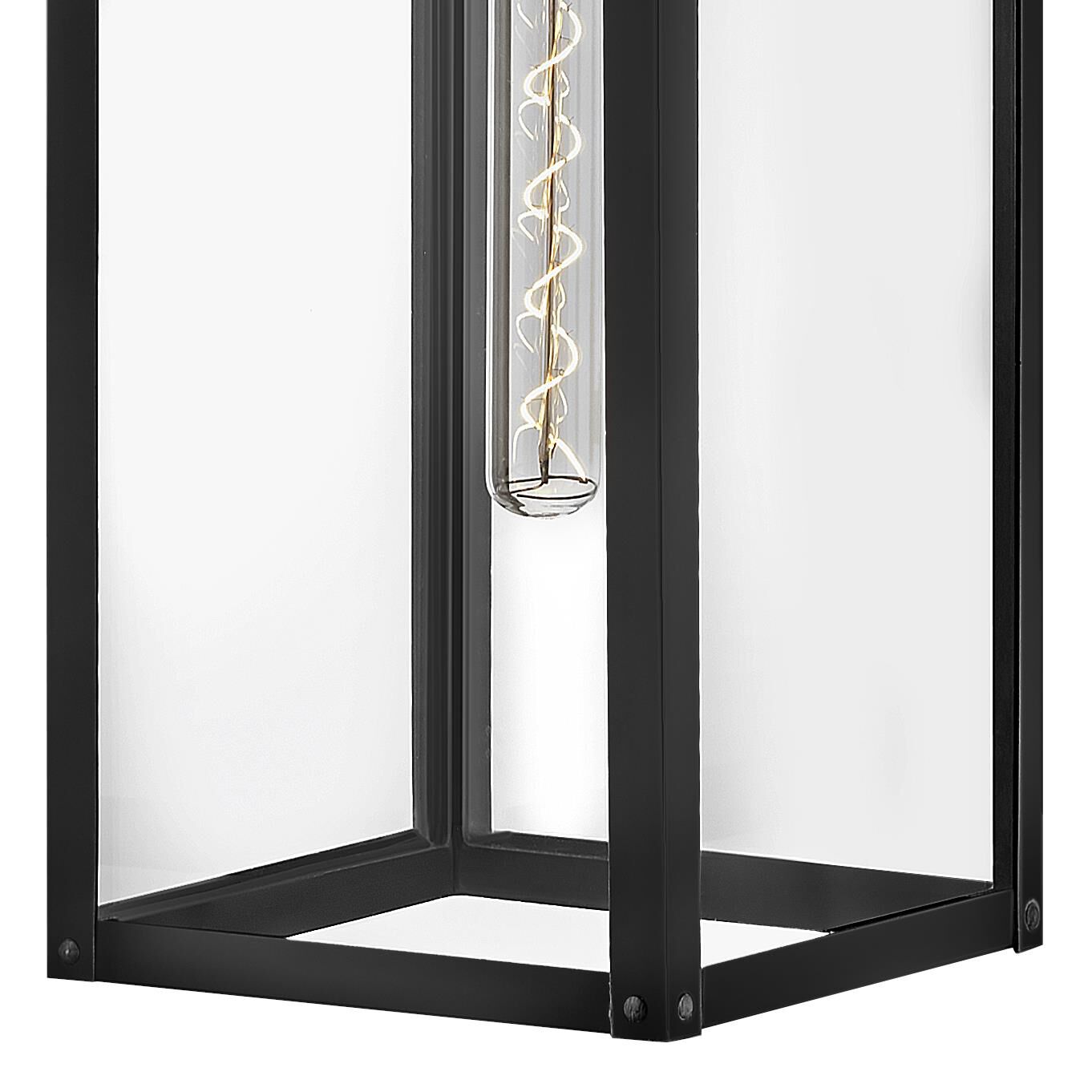 Shown in Black finish and Clear glass