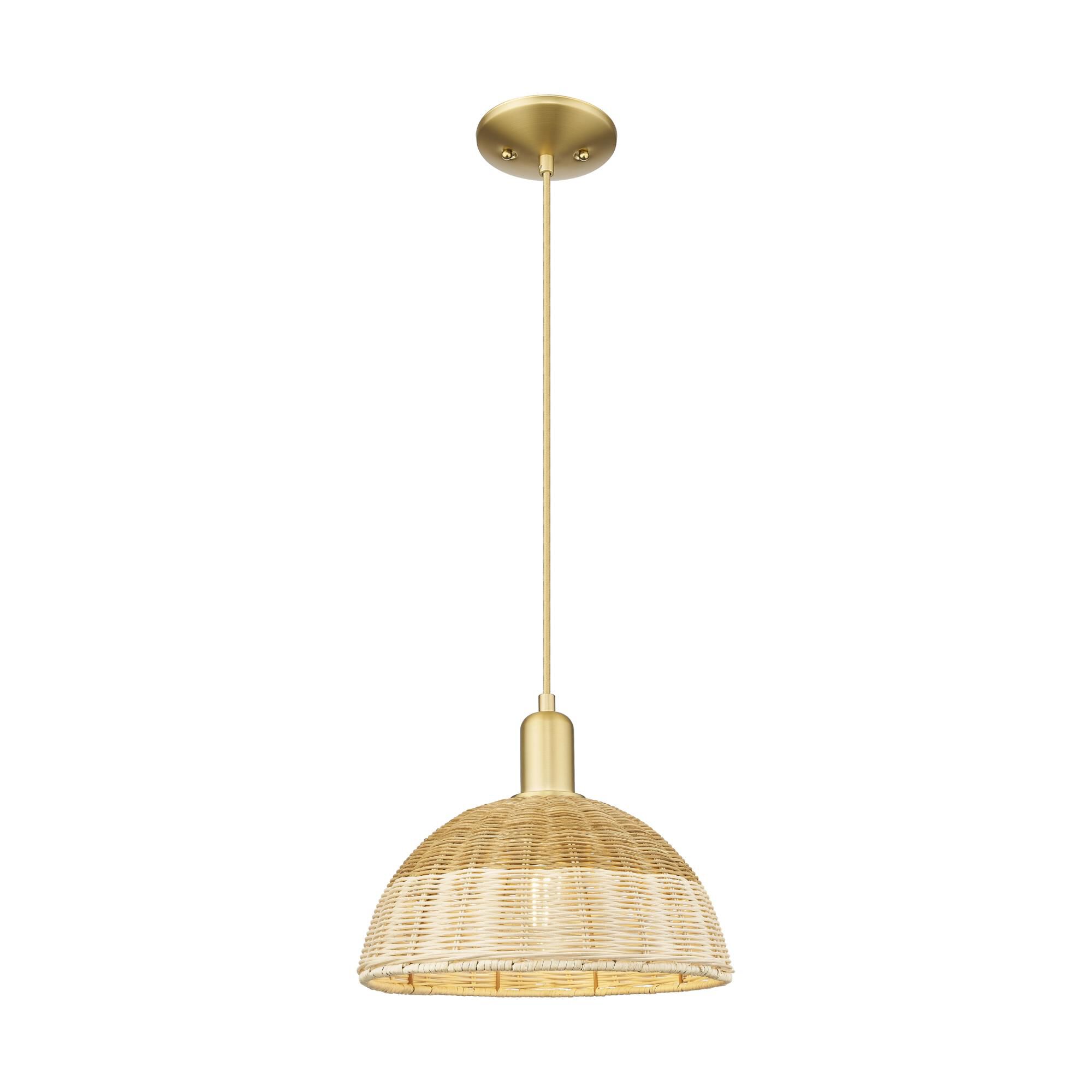 Bruno Marashlian Natural Ballston Dome 12 Inch Mini Pendant by Innovations Lighting