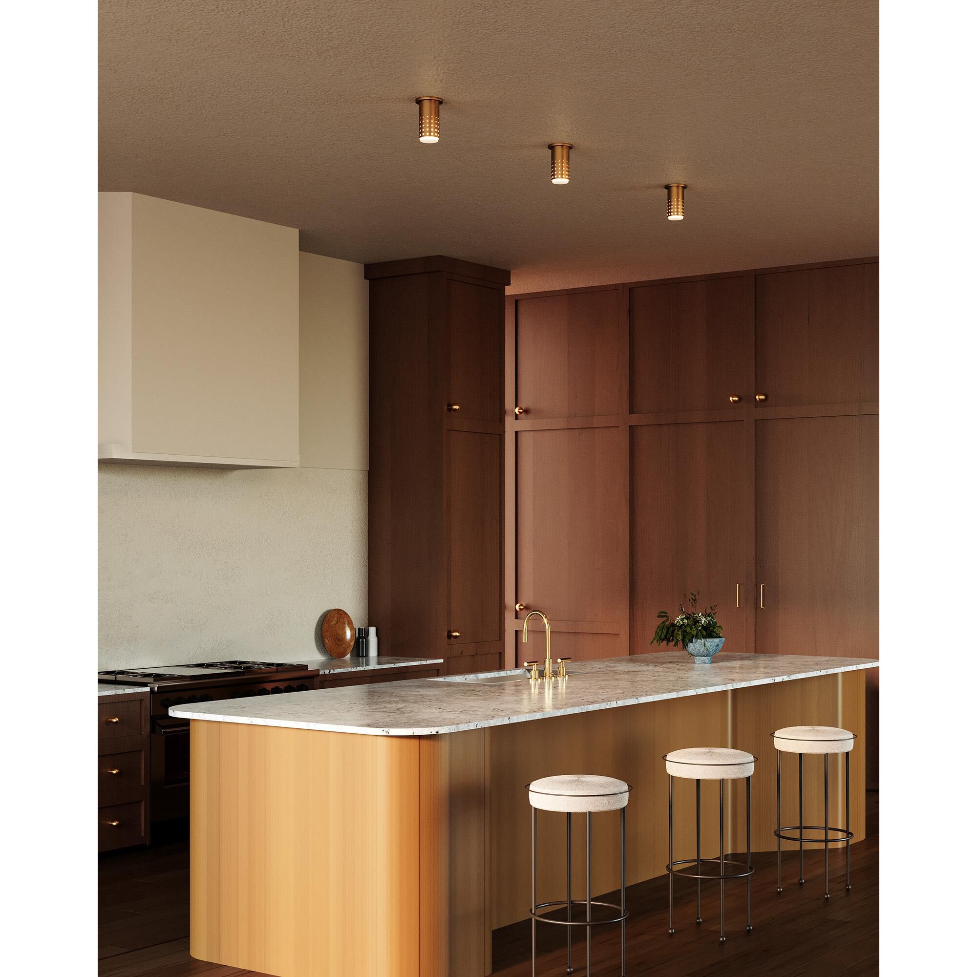 Shown in Vintage Brass finish and Clear Exterior Opal Interior glass