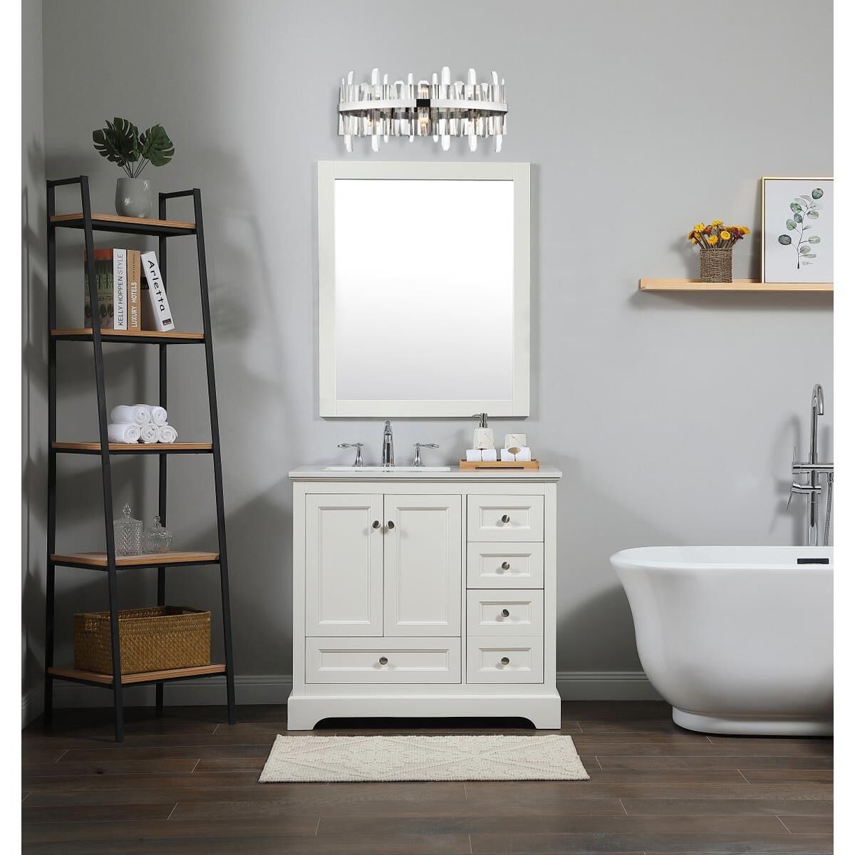 Serena 24 Inch 6 Light Bath Vanity Light by Elegant Lighting