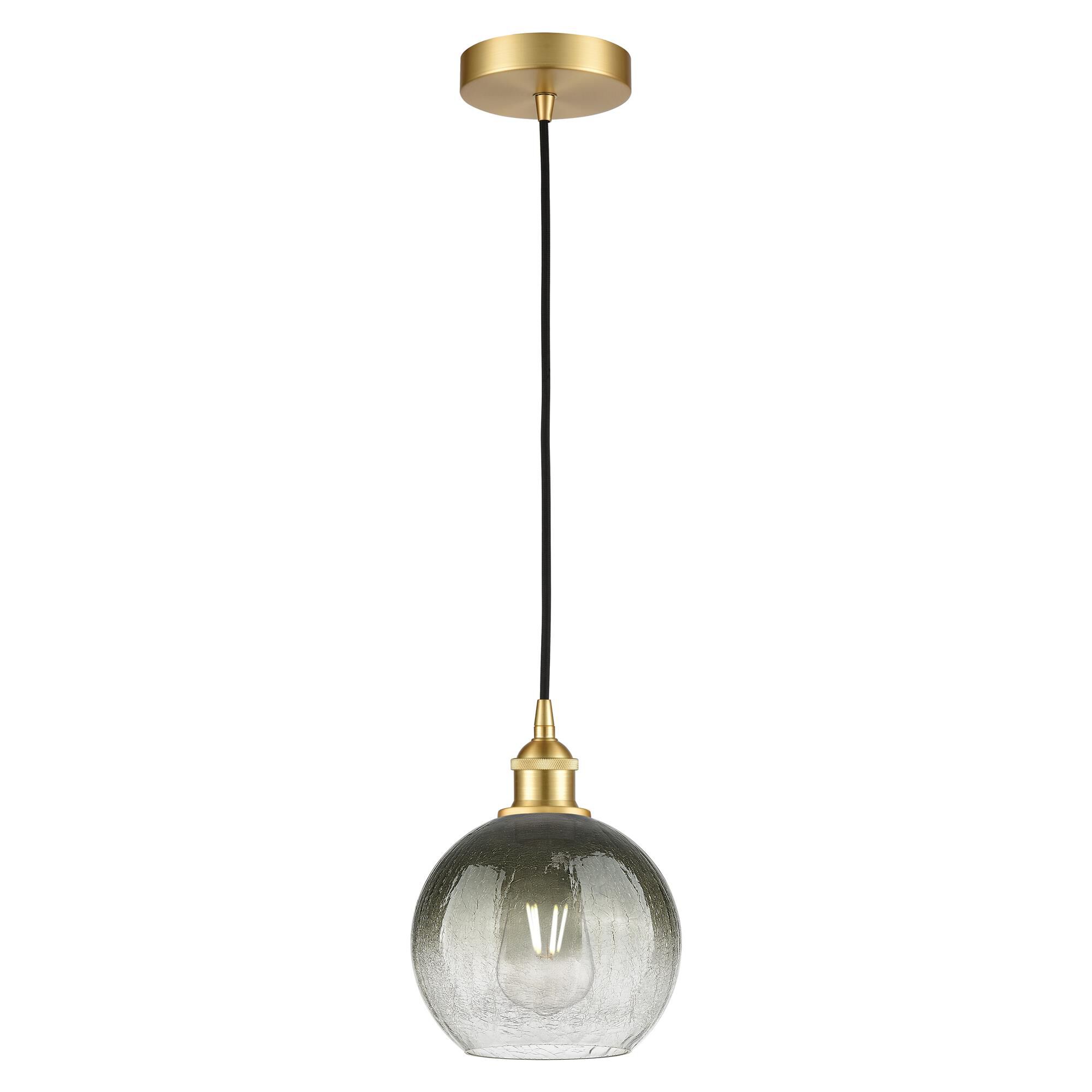 Shown in Satin Gold finish and Slate glass