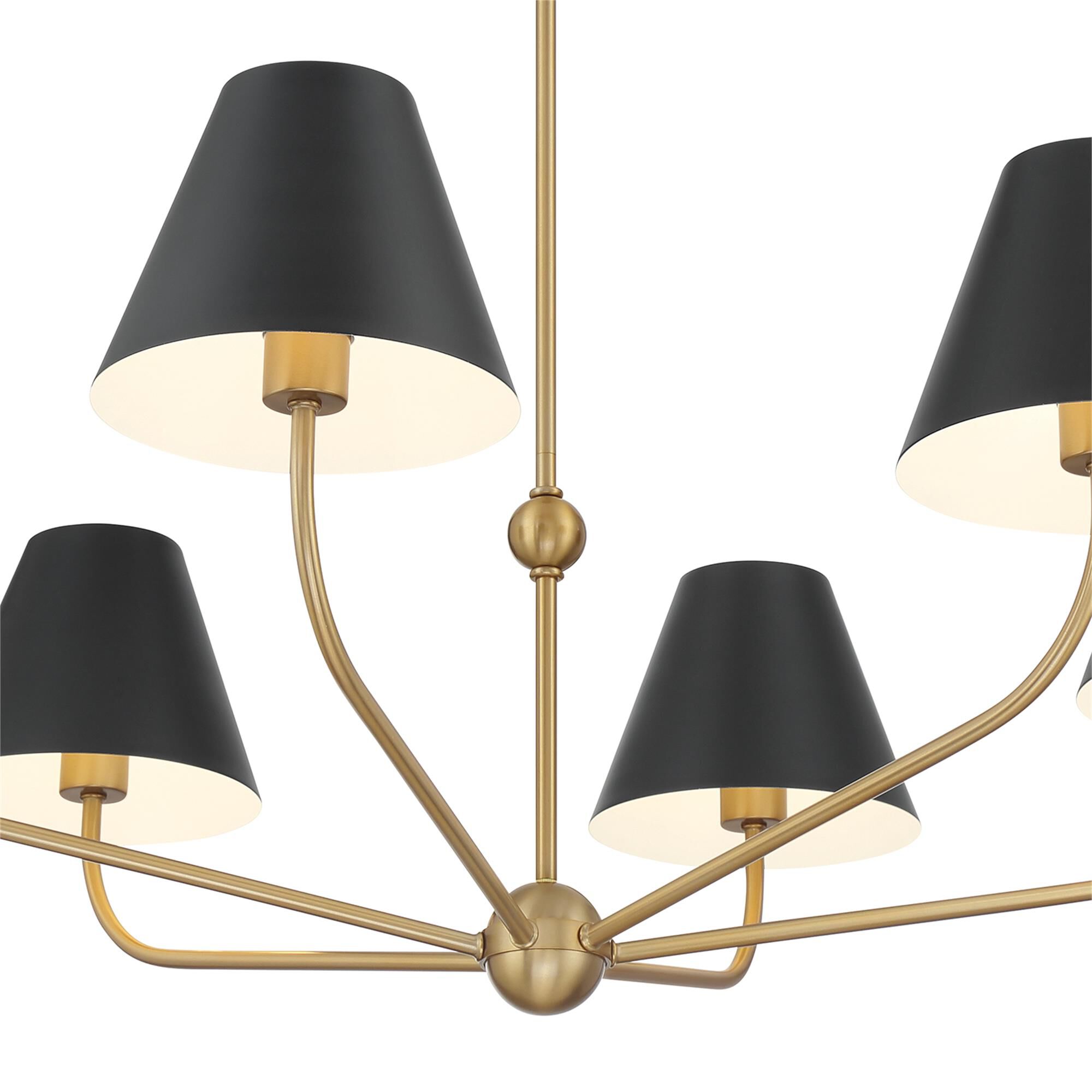 Shown in Vibrant Gold and Matte Black finish and Steel shade