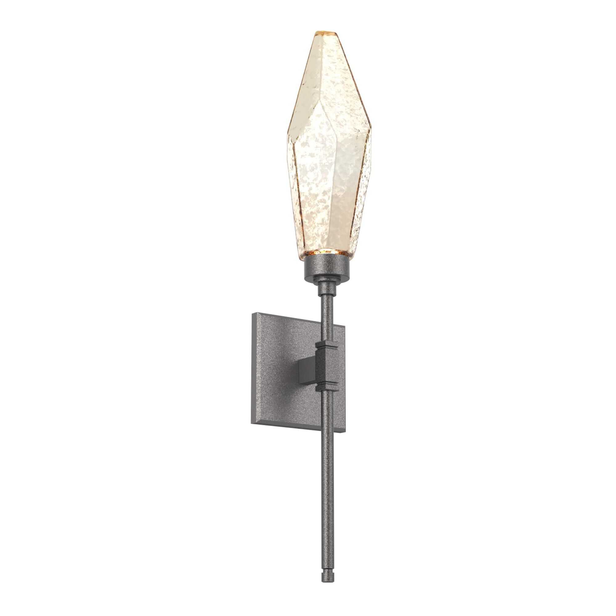 Shown in Graphite finish and Chilled Blown And Amber glass