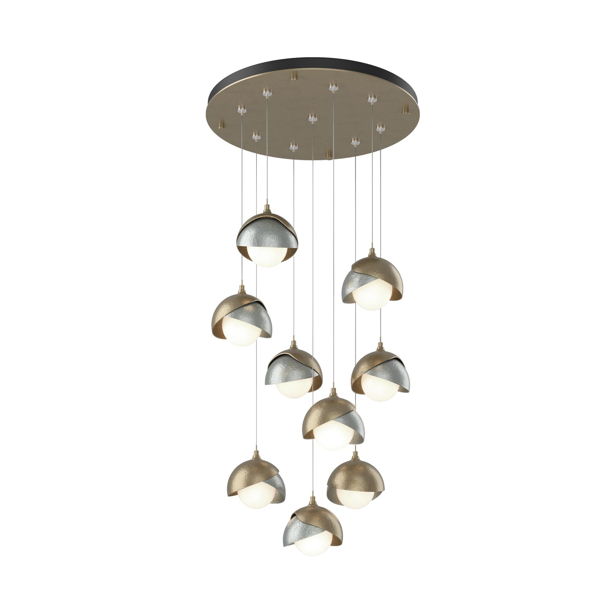 Shown in Soft Gold finish and Opal (Gg) glass and Vintage Platinum (82) accent
