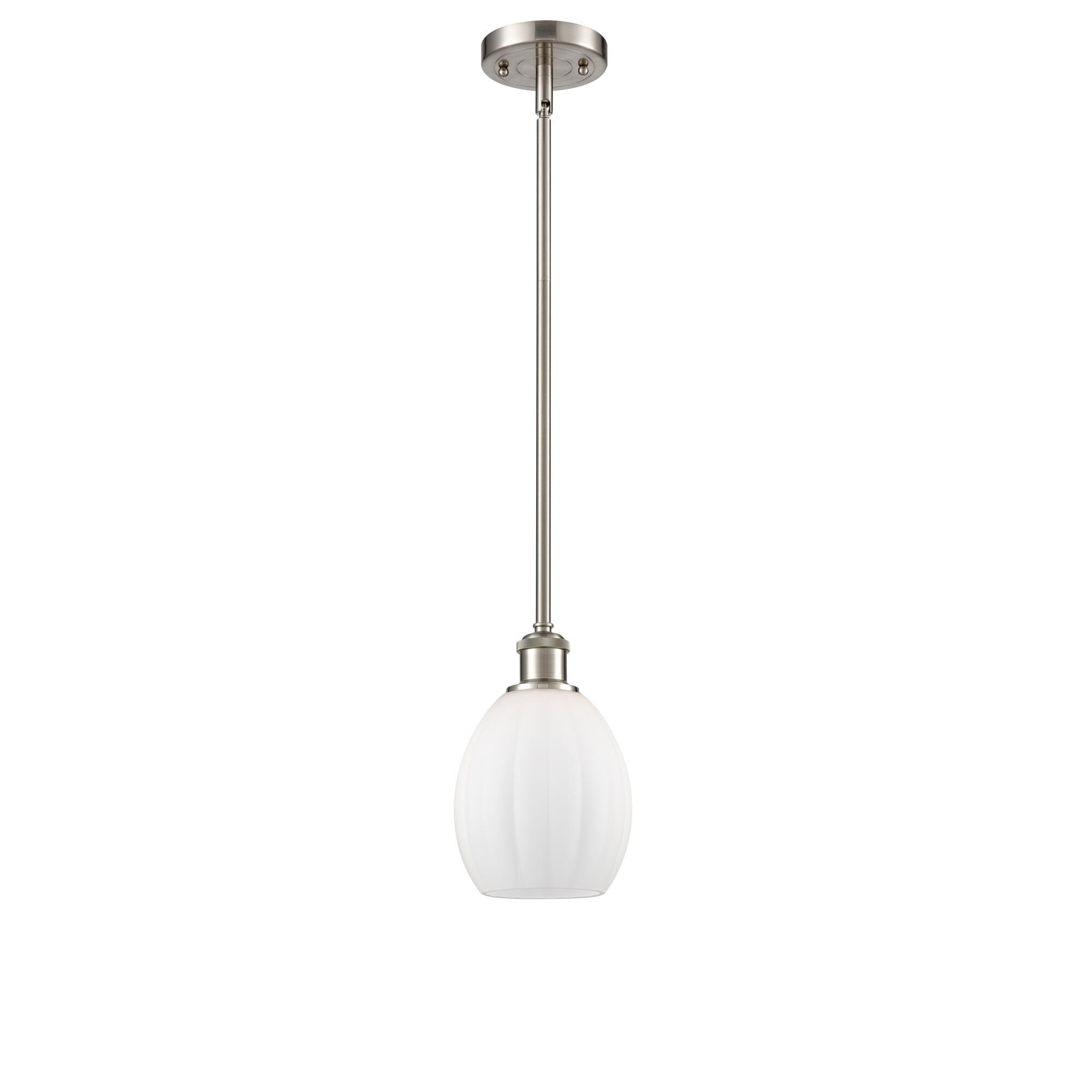 Shown in Satin Nickel finish and Matte White - Sphere glass