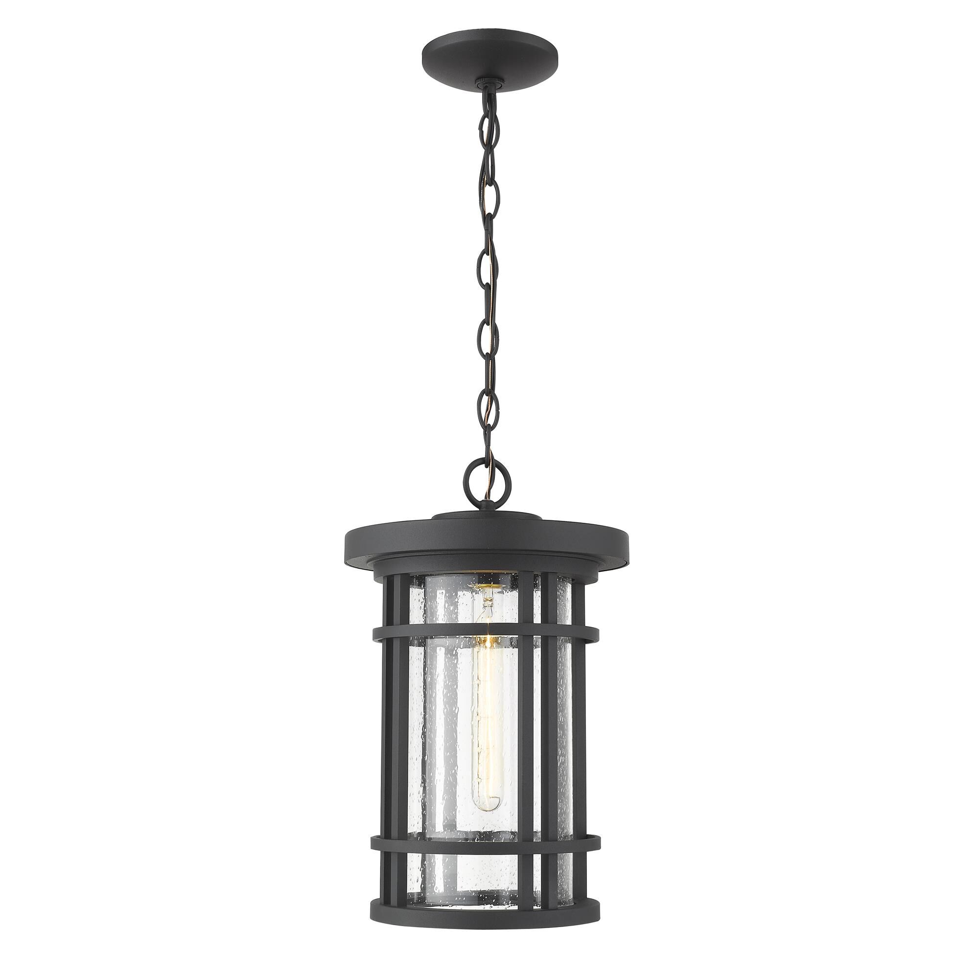 Shown in Black finish and Glass shade