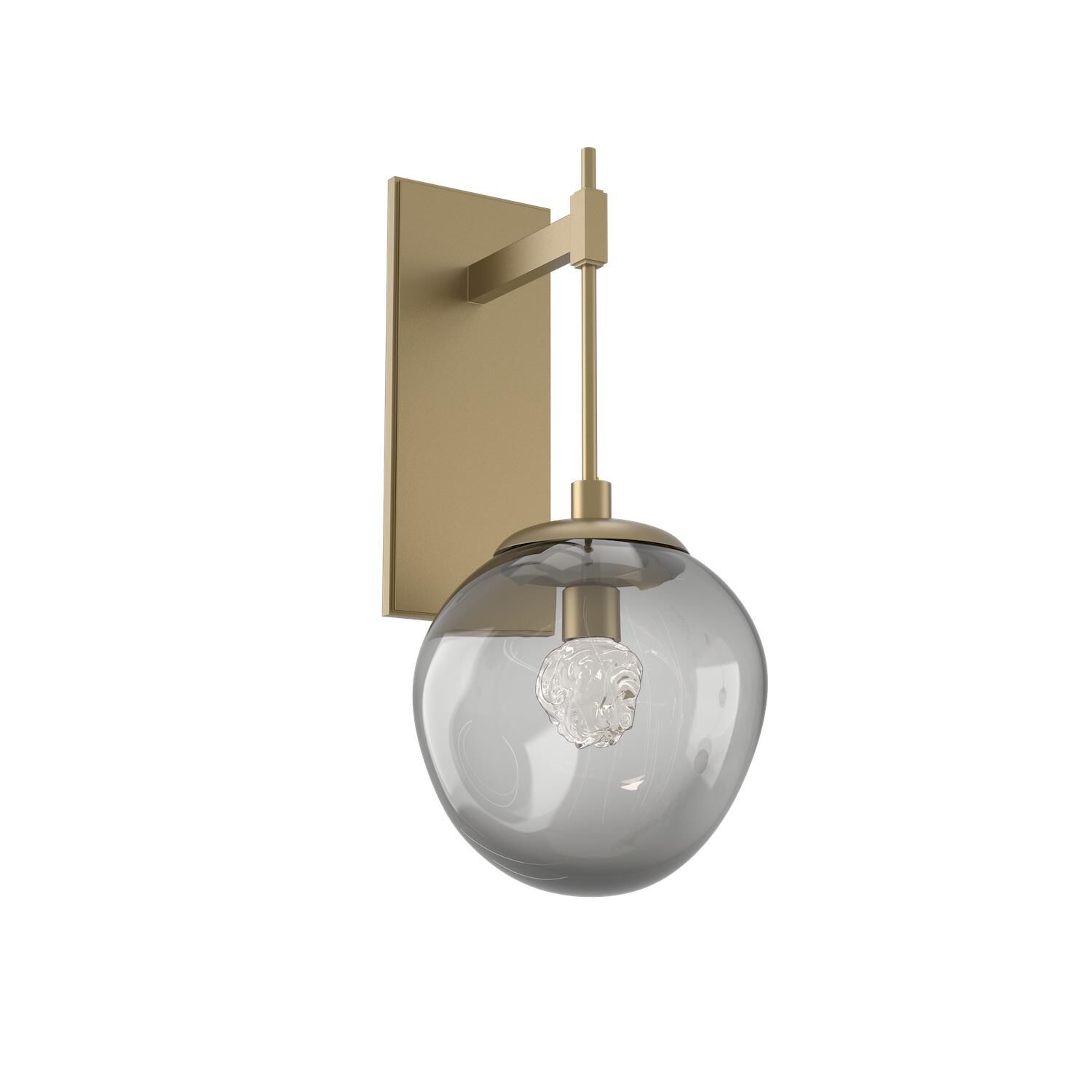 Shown in Gilded Brass finish and Smoke Floret glass