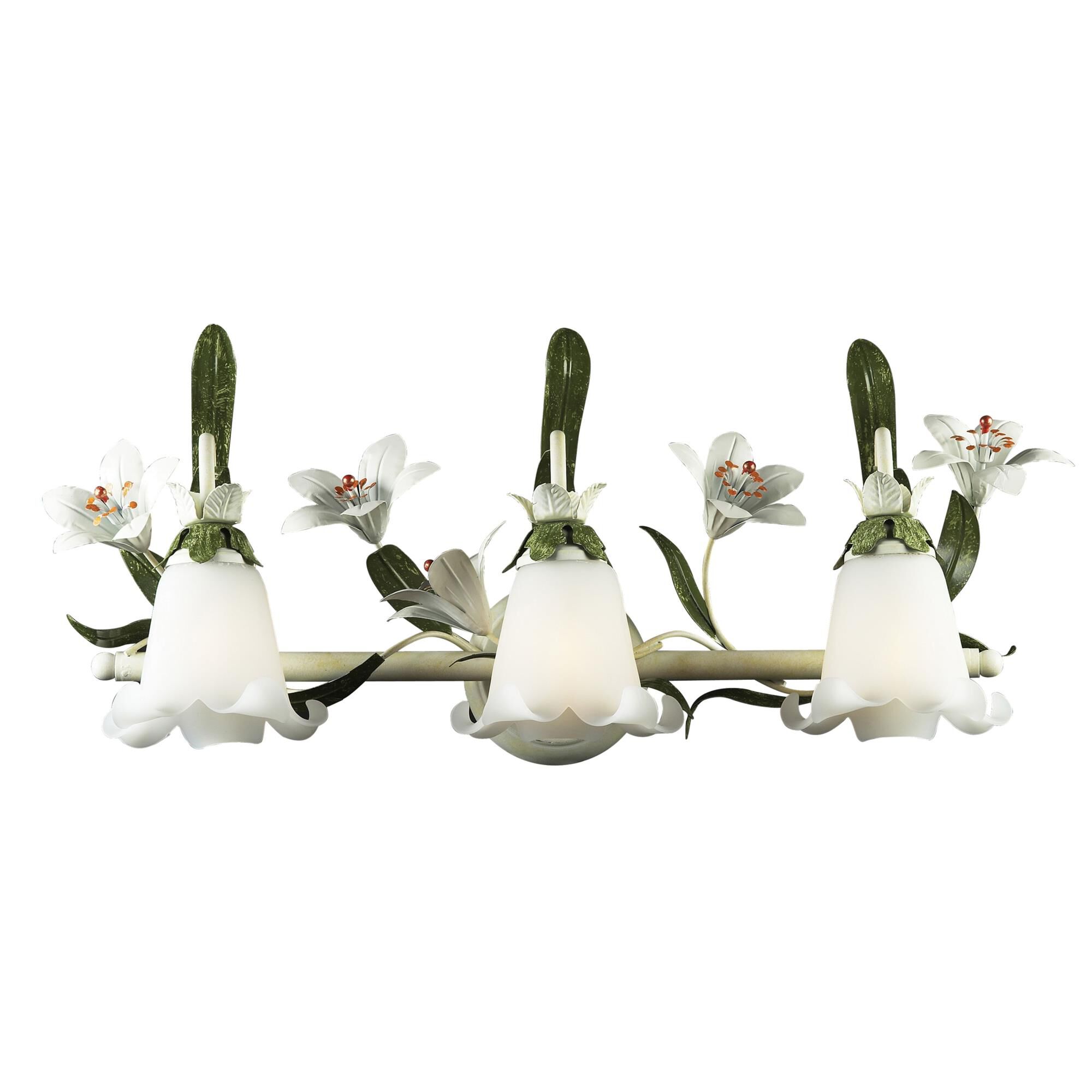 Shown in White finish and Snow White Flower glass