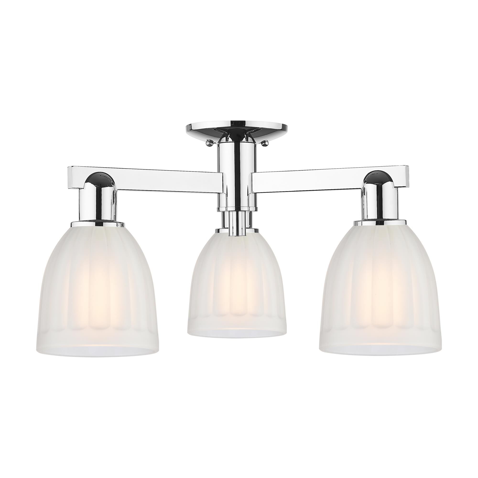 Shown in Polished Chrome finish and White glass