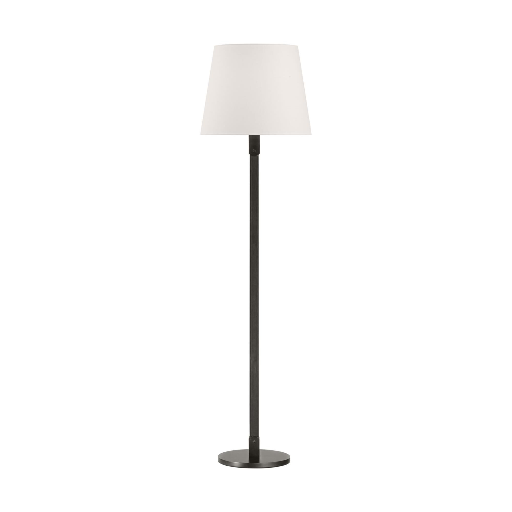 Shown in Aged Iron finish and White Linen shade