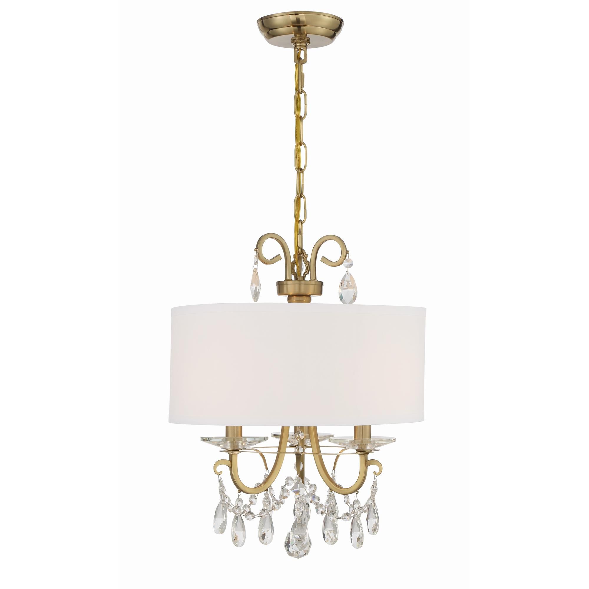 Shown in Vibrant Gold finish and Swarovski Strass Crystal crystal and Silk glass and White shade
