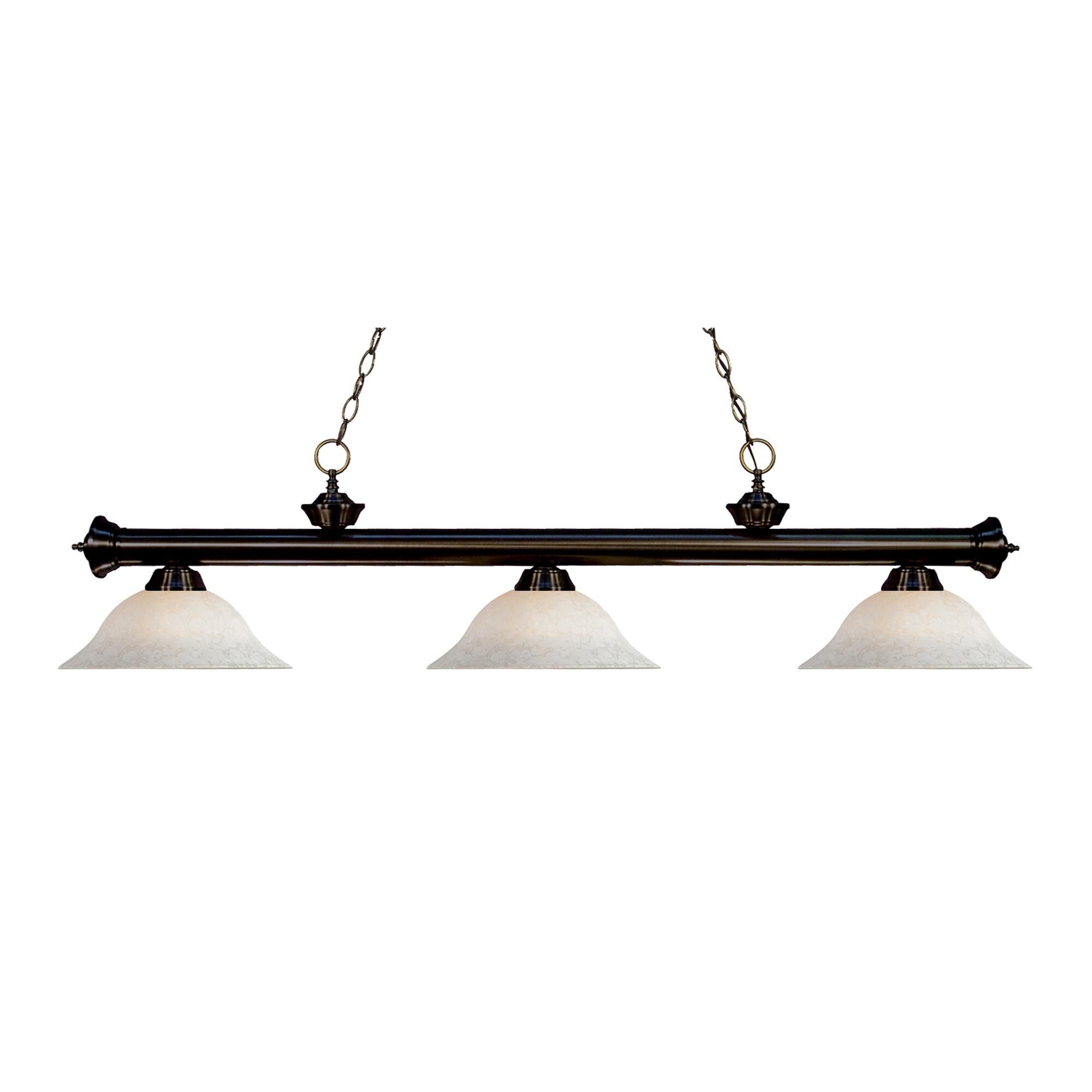 Shown in Bronze finish and Glass shade