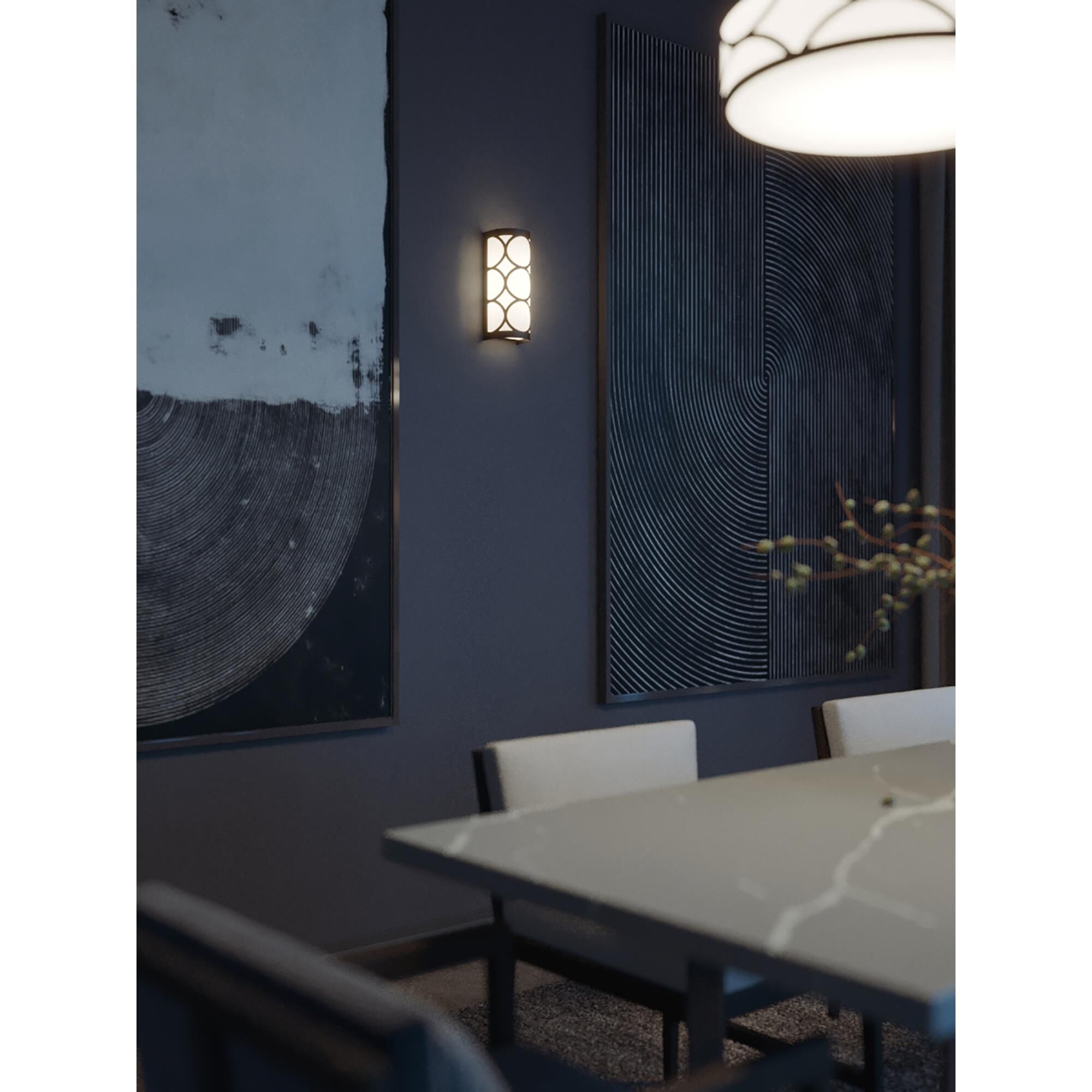Shown in Black finish and White Acrylic shade