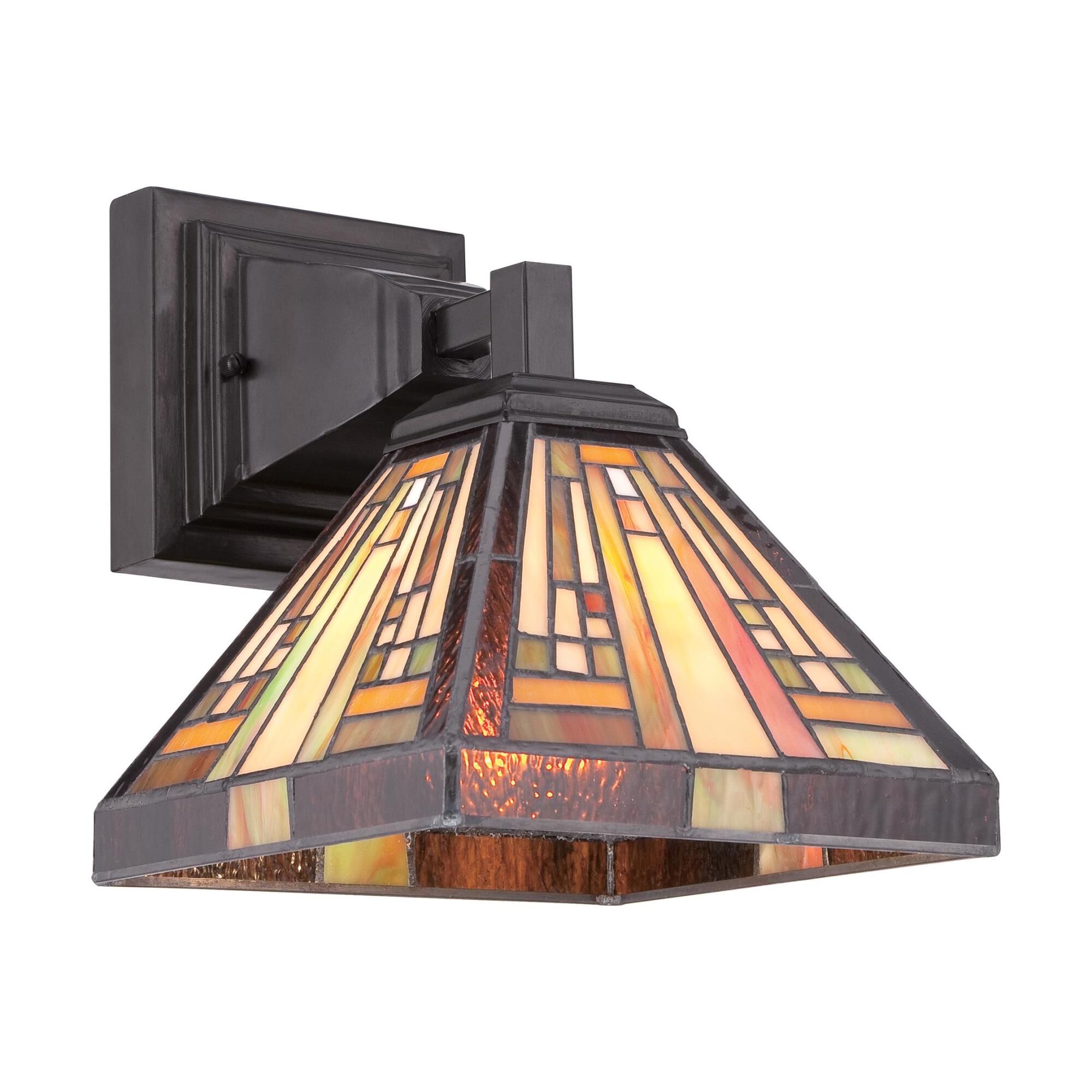 Shown in Vintage Bronze finish and Tiffany glass