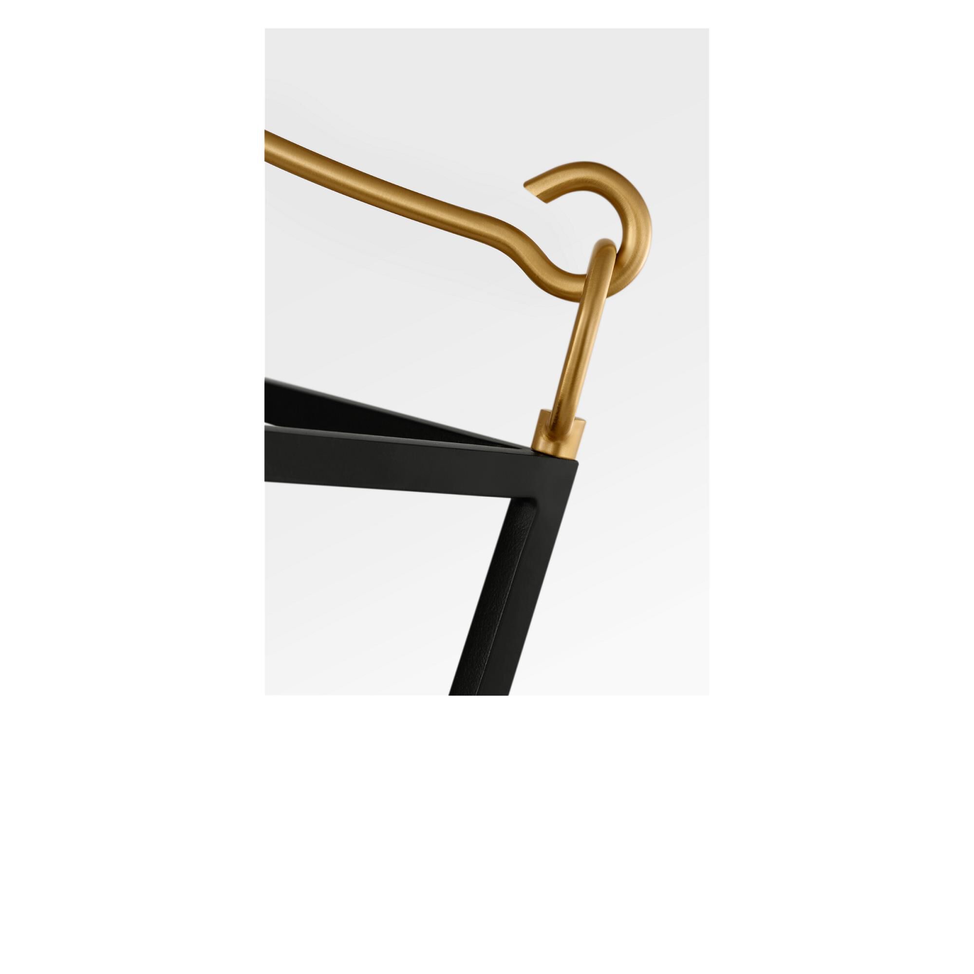 Shown in Midnight Black and Burnished Brass finish