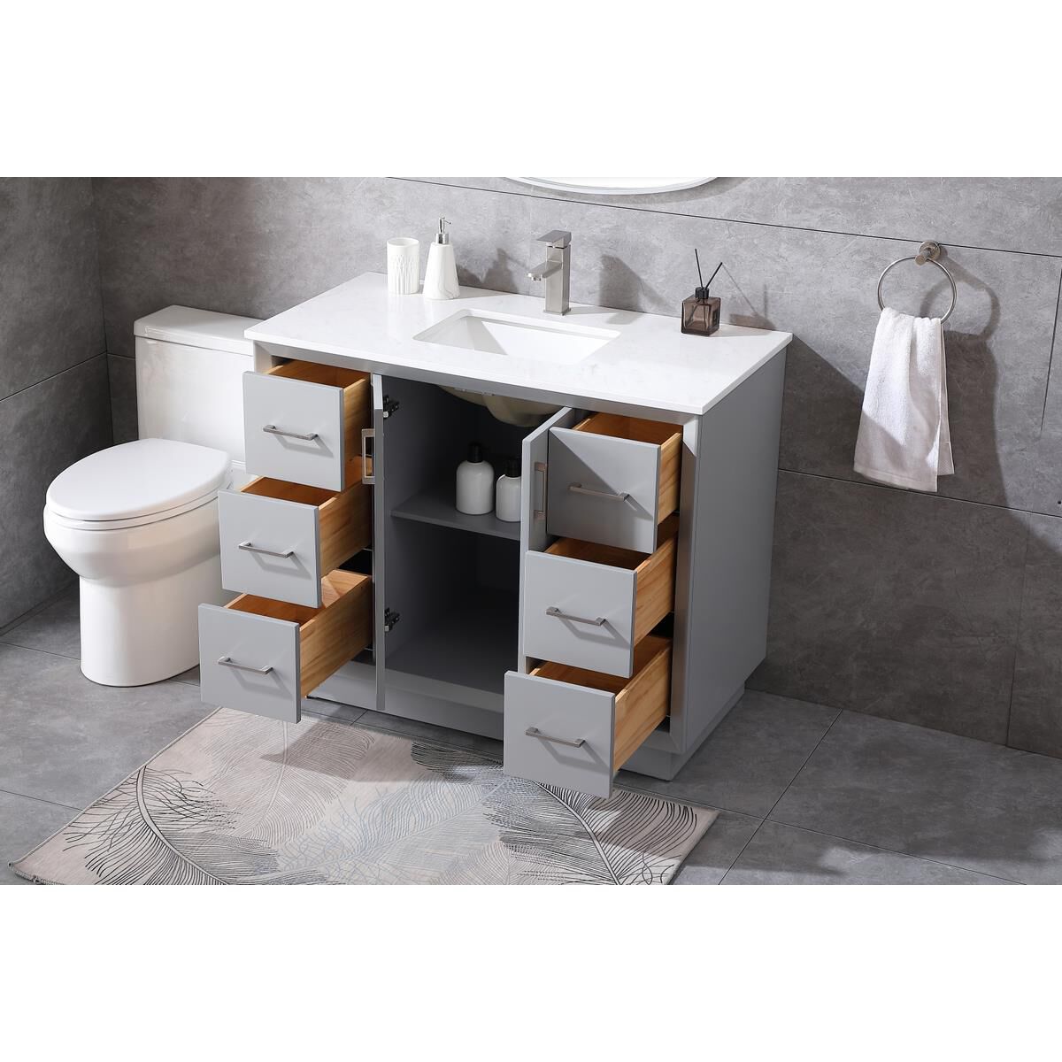 Shown in Grey finish