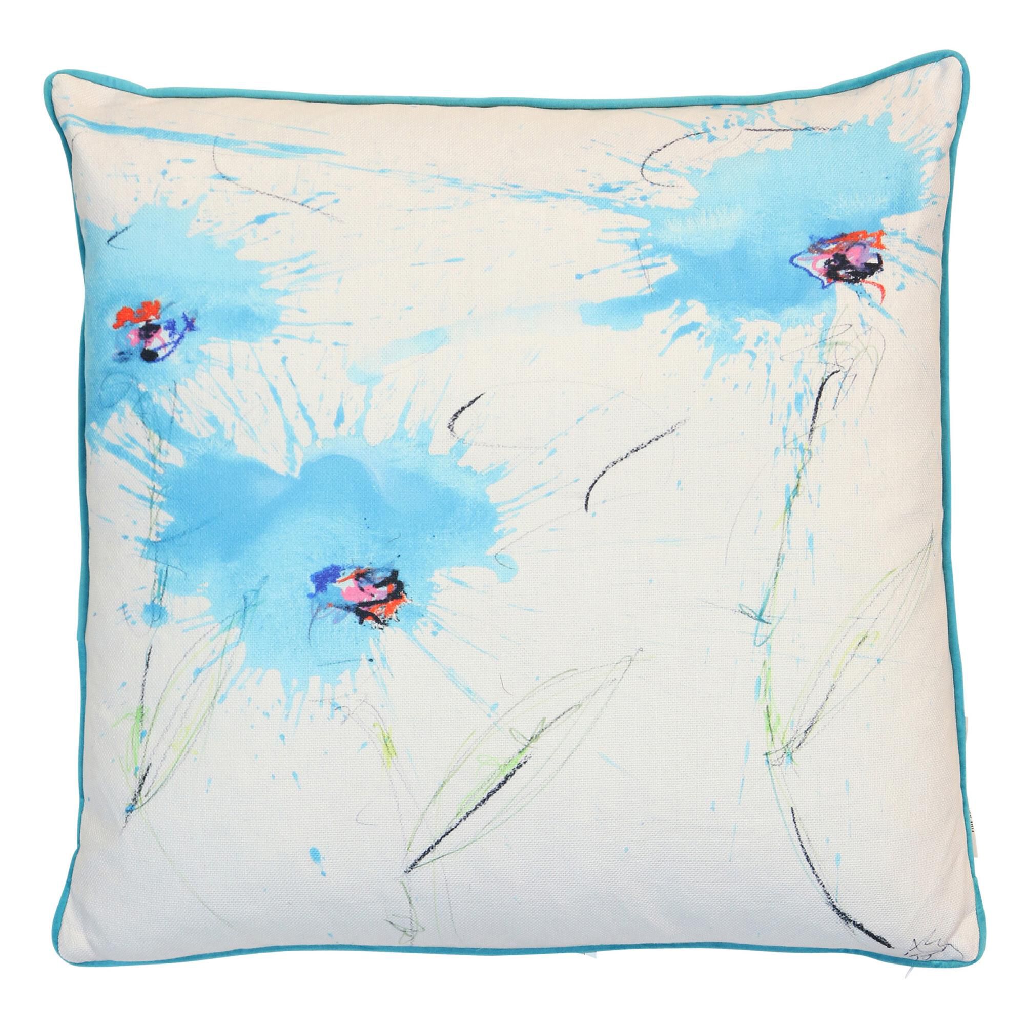 Austin Allen James Azure Petal Drift 22 Inch Decorative Pillow by Stylecraft