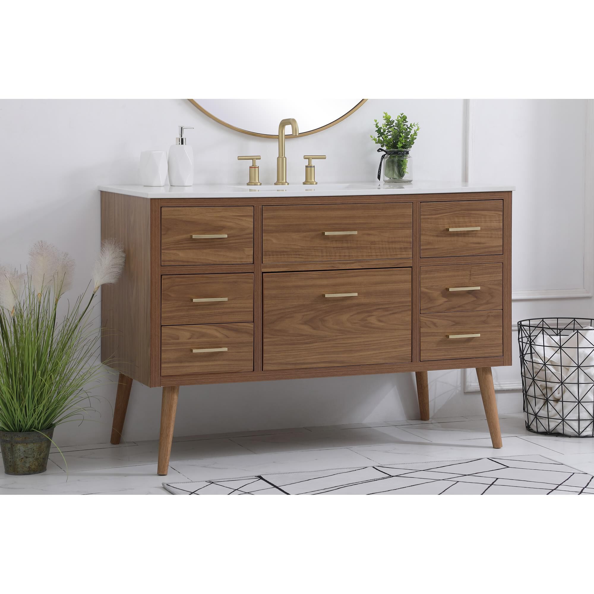 Shown in Walnut Brown And Gold With Ivory finish