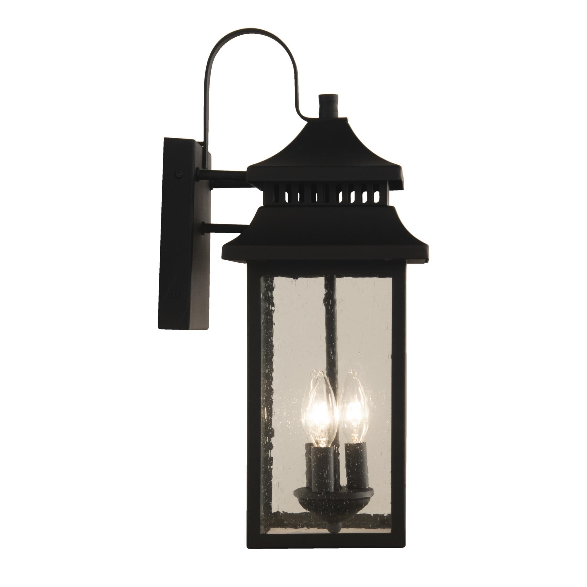 Shown in Textured Matte Black finish and Rectangle glass