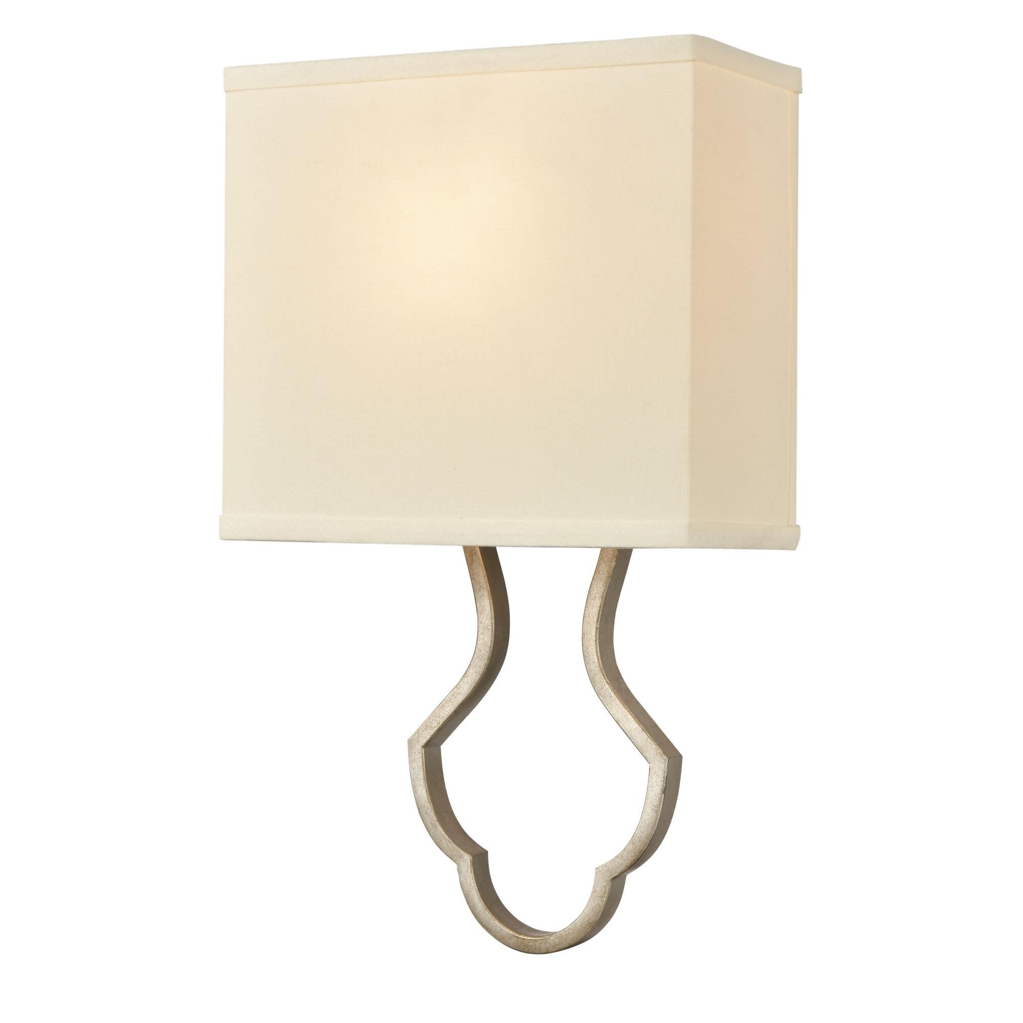 Shown in Dusted Silver finish and White Fabric shade