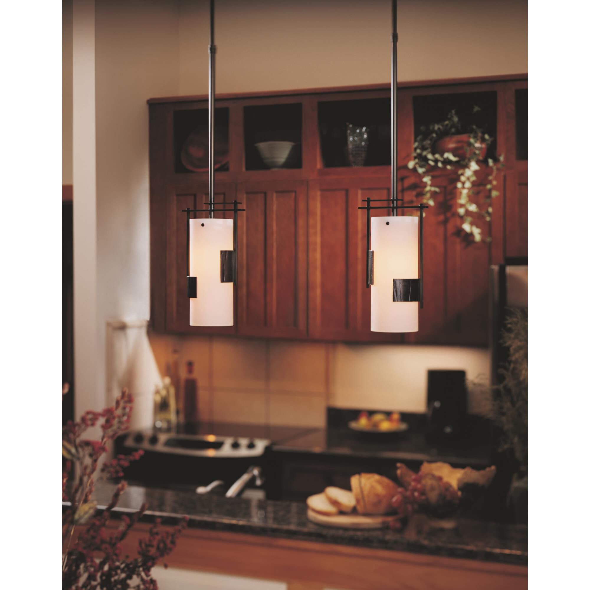 Shown in Bronze finish and Opal glass