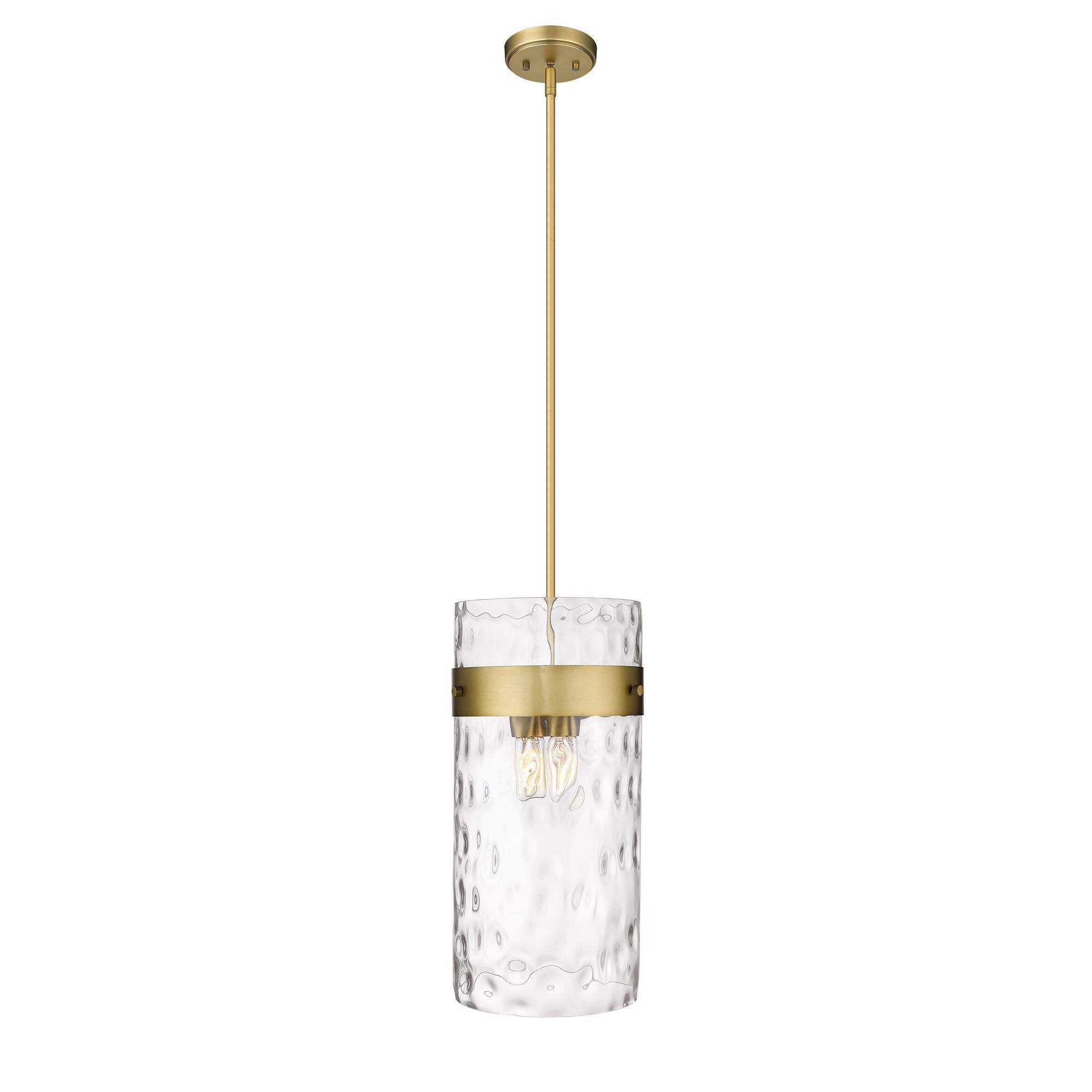 Shown in Rubbed Brass finish and Glass shade