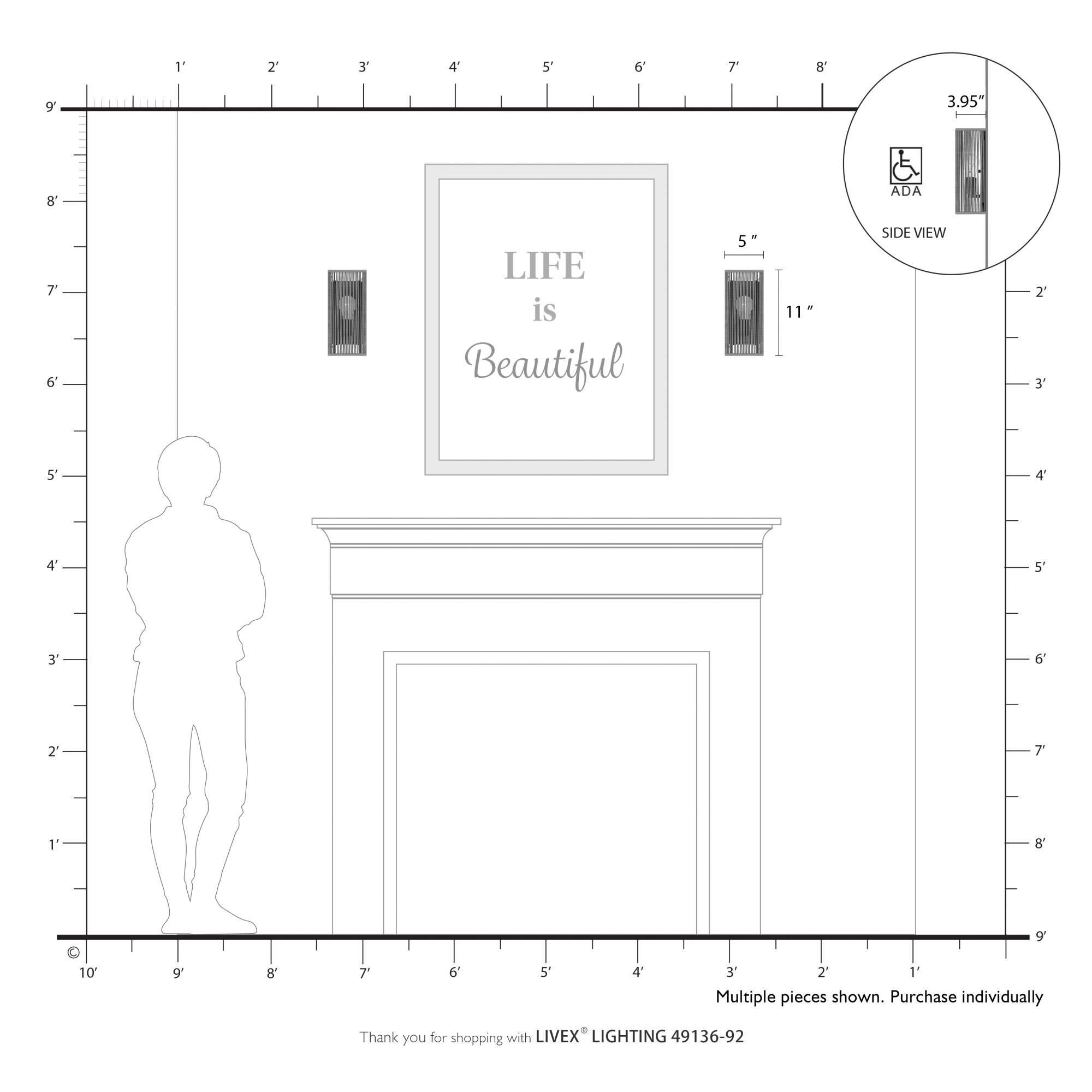 Acordia 11 Inch Wall Sconce by Livex Lighting