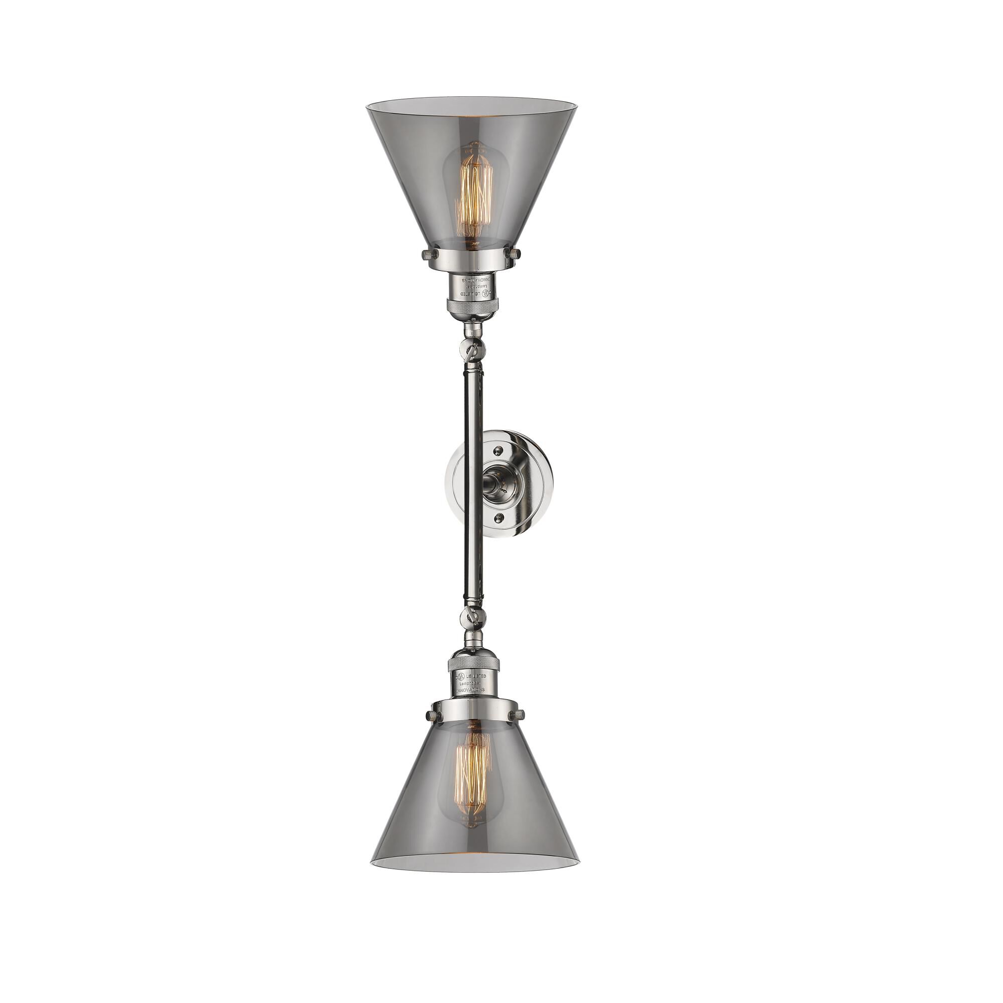 Shown in Polished Nickel finish and Smoked glass