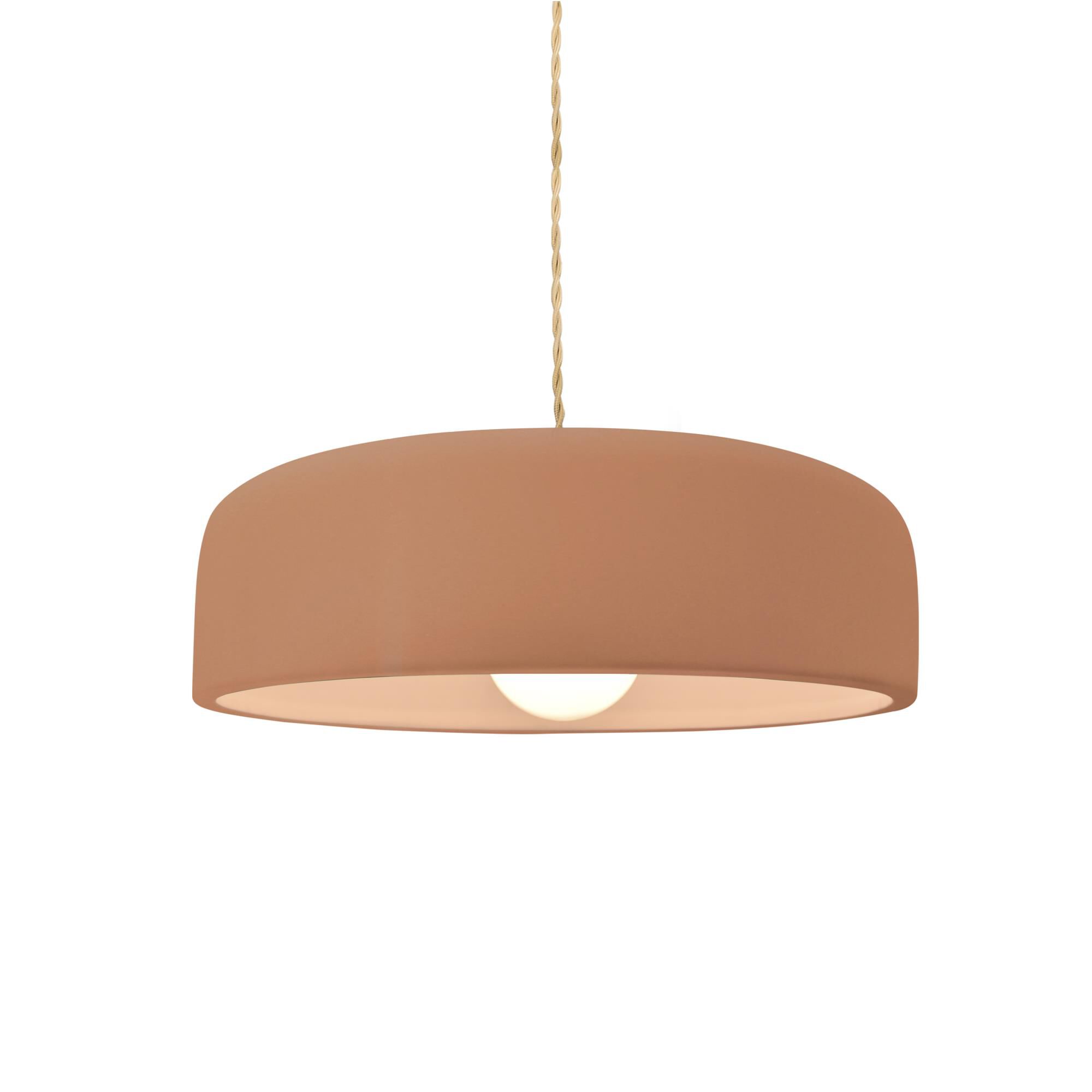 Shown in Brushed Nickel finish and Adobe shade
