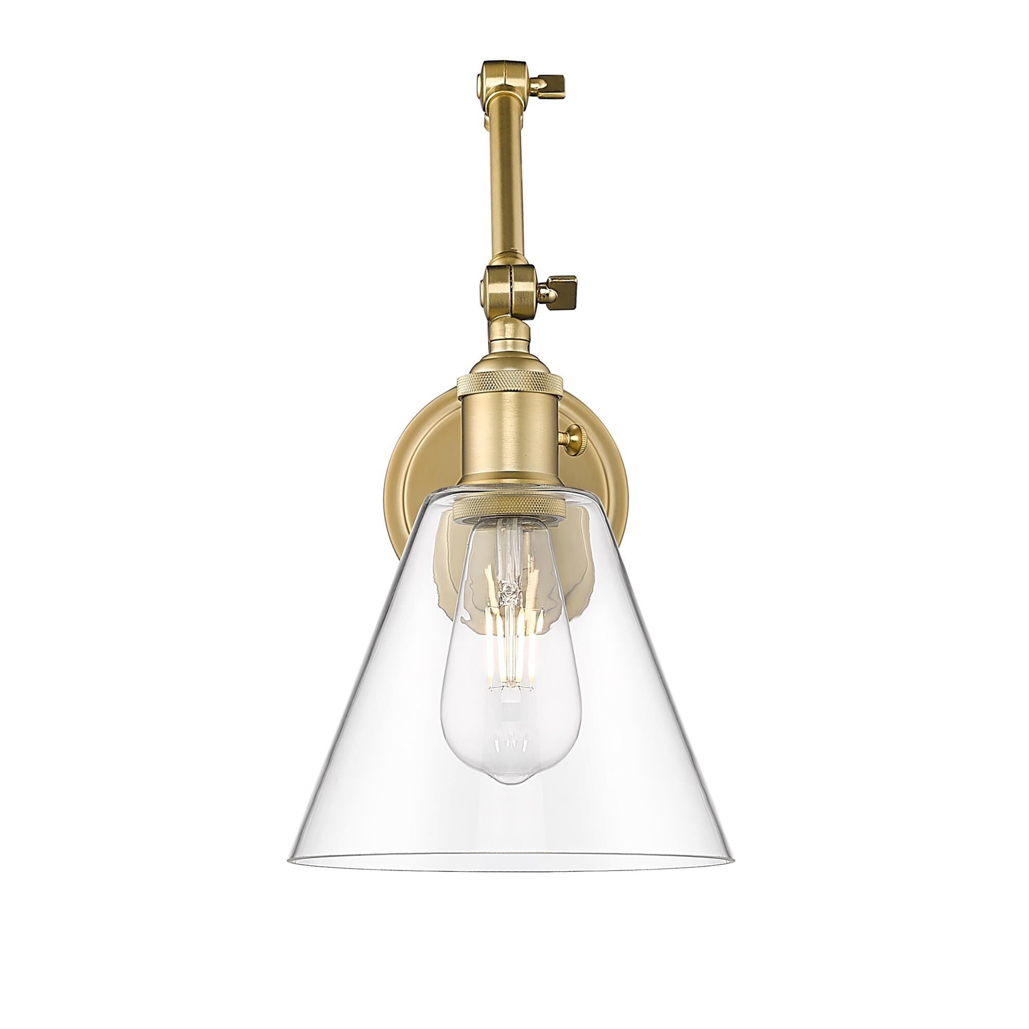 Shown in Modern Gold finish and Modern Gold glass and Modern Gold shade