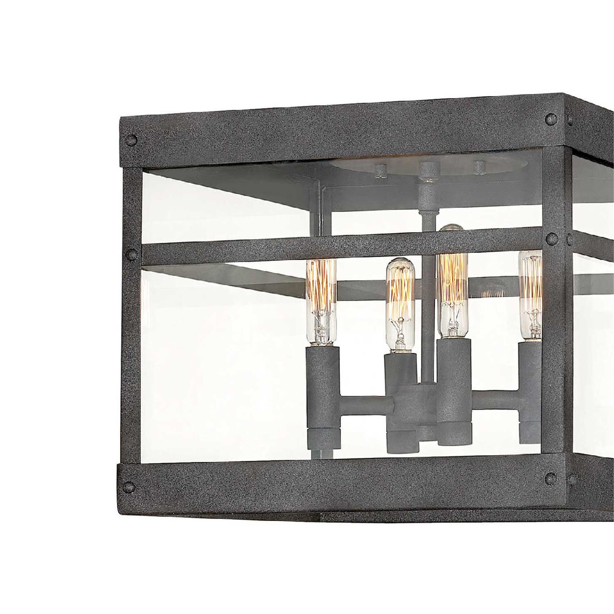 Shown in Aged Zinc finish and Clear glass