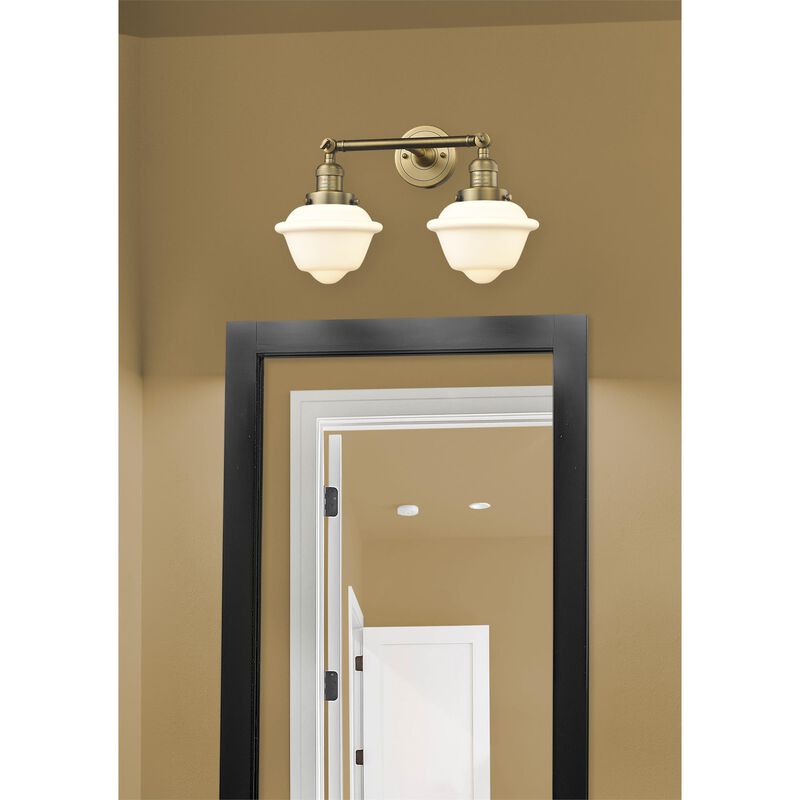 Bruno Marashlian Small Oxford 17 Inch 2 Light Bath Vanity Light by Innovations Lighting