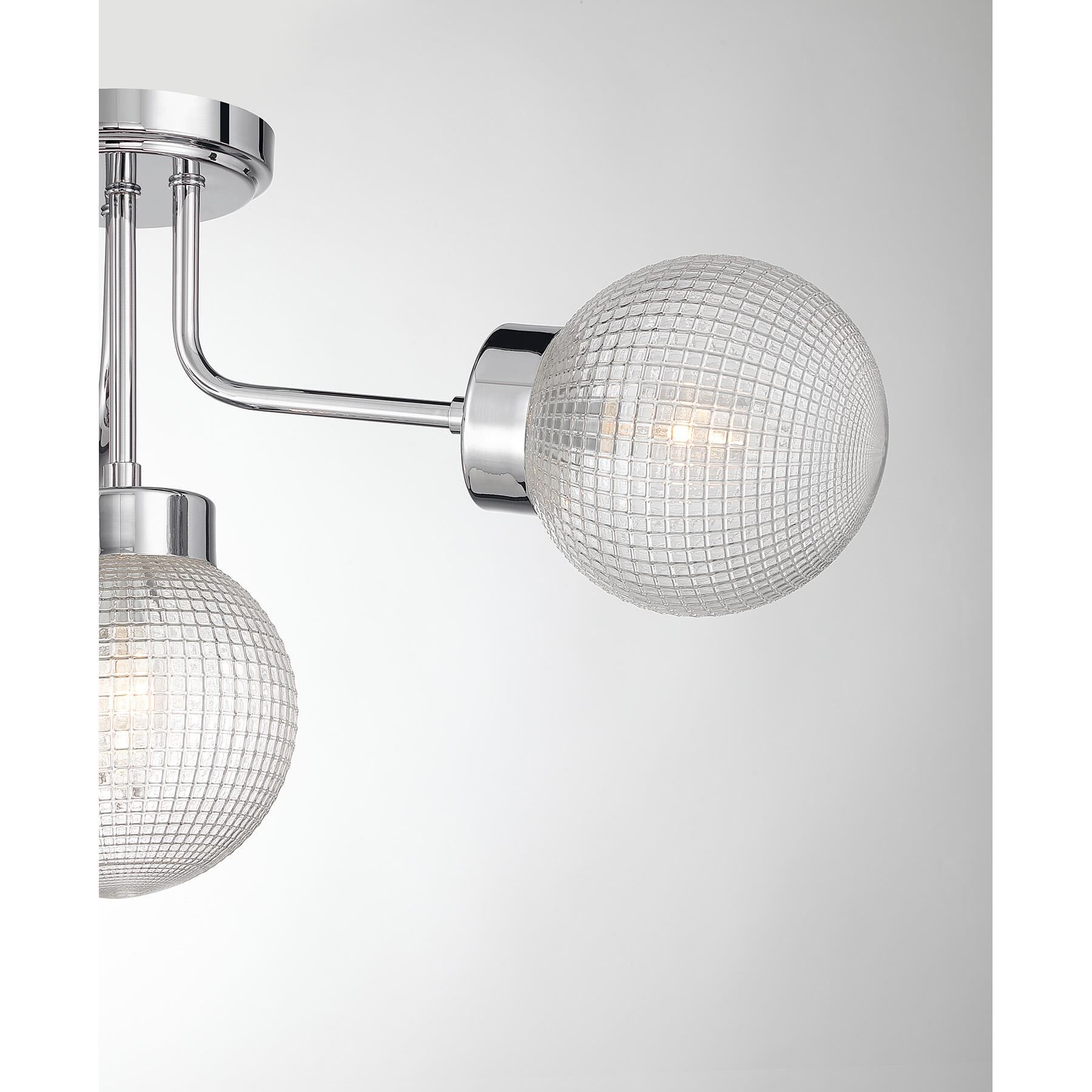 Shown in Chrome finish and Clear Textured Matrix glass