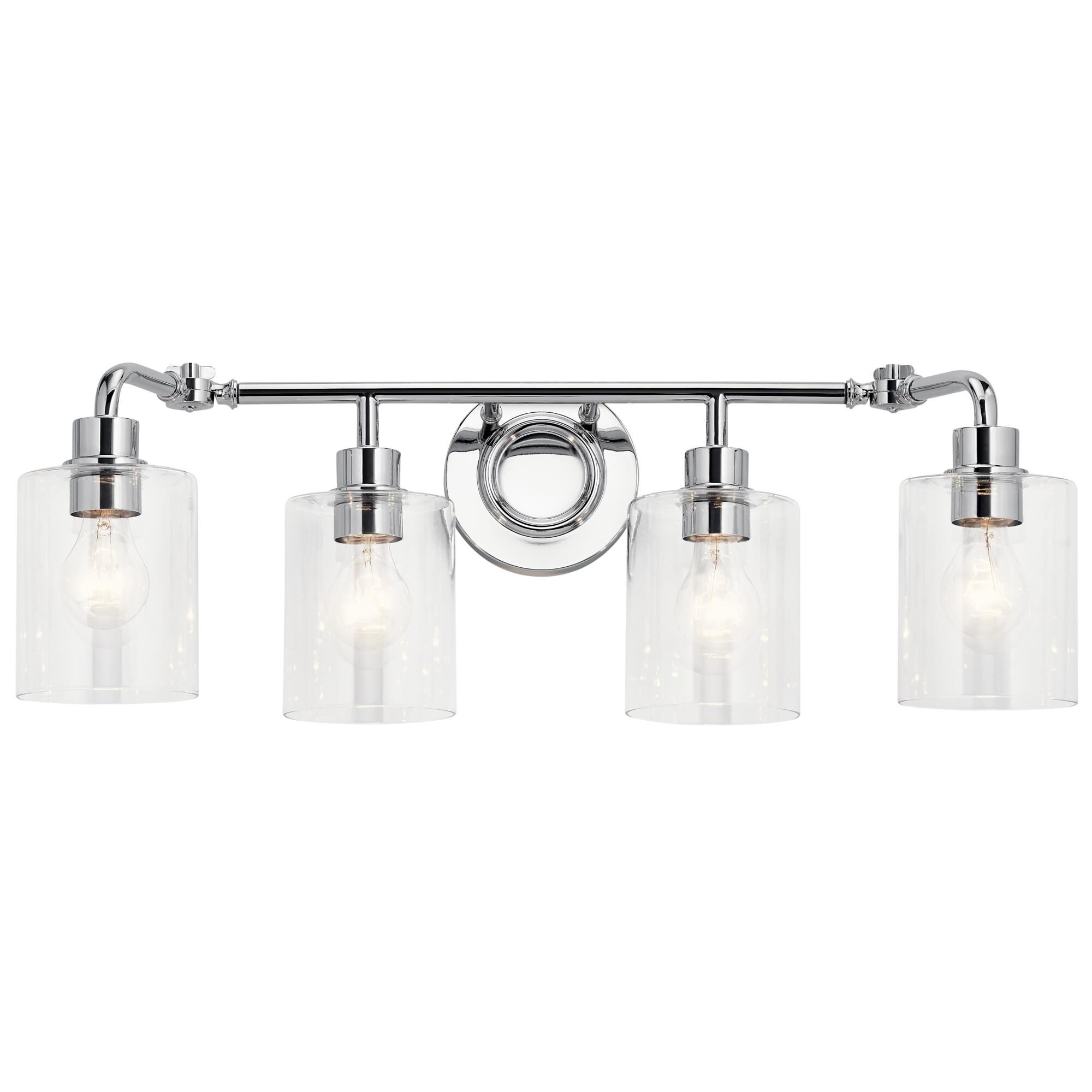 Shown in Chrome finish and Clear glass