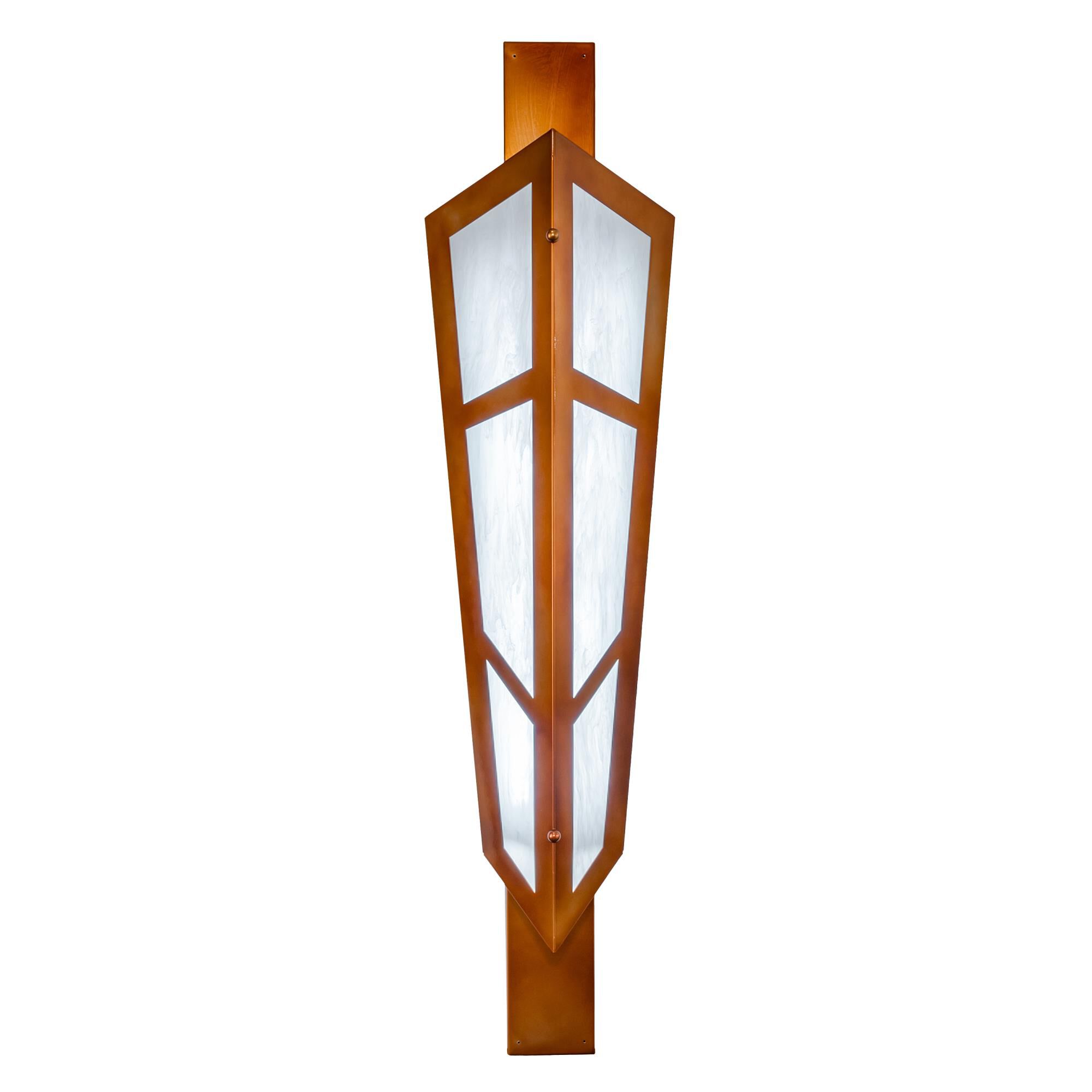 Shown in Copper finish and White glass