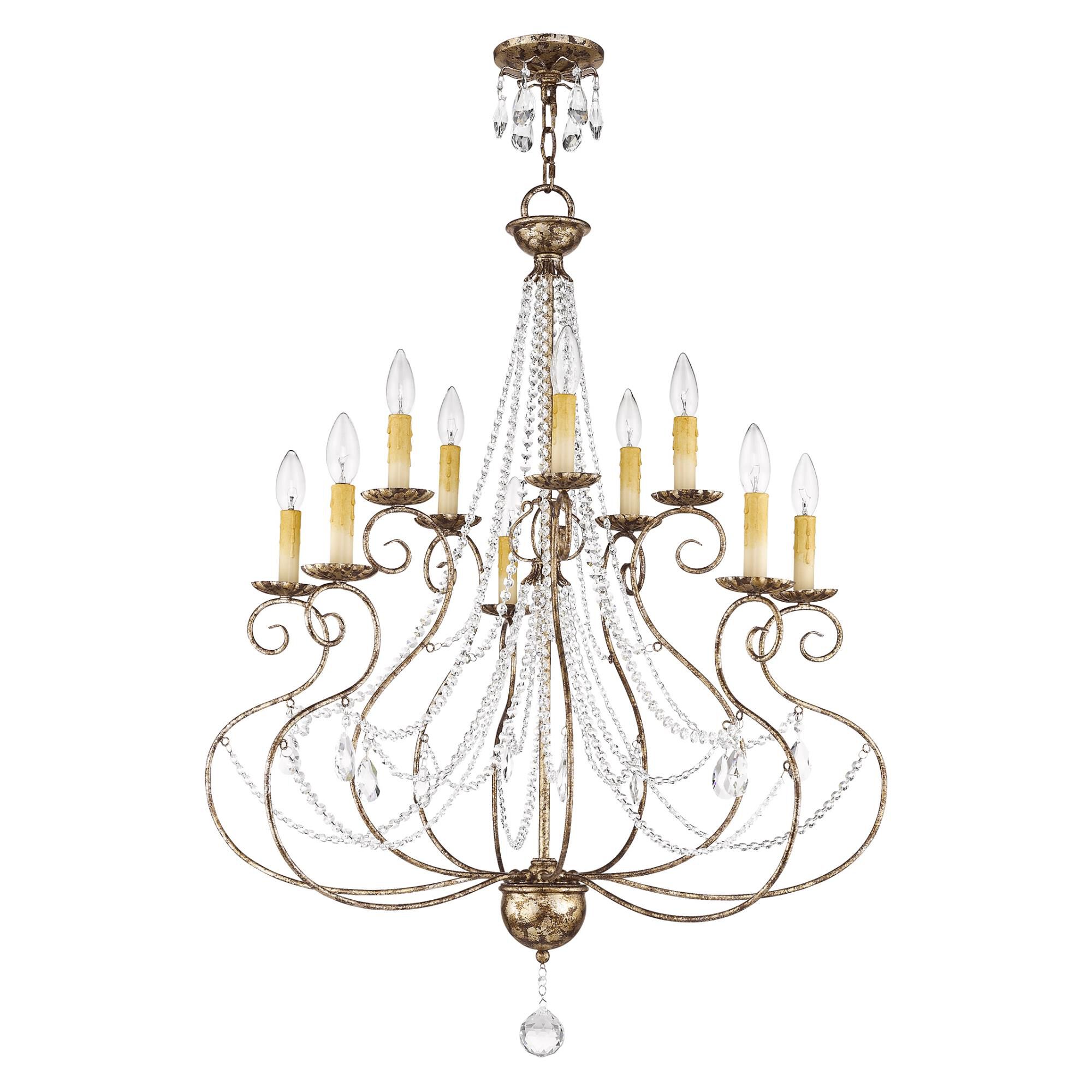 Isabella 32 Inch 10 Light Chandelier by Livex Lighting