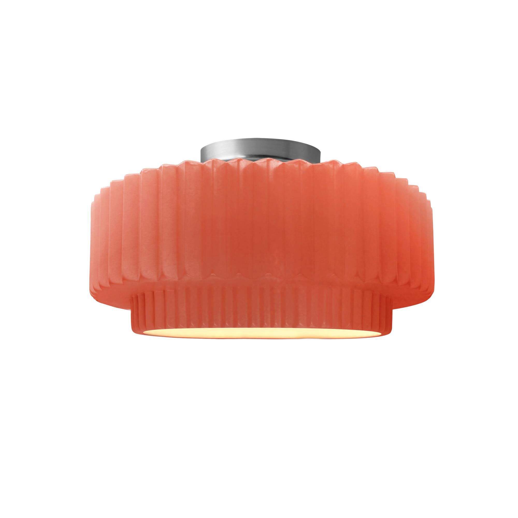 Pleated Tier 12 Inch Semi Flush Mount by Justice Design Group