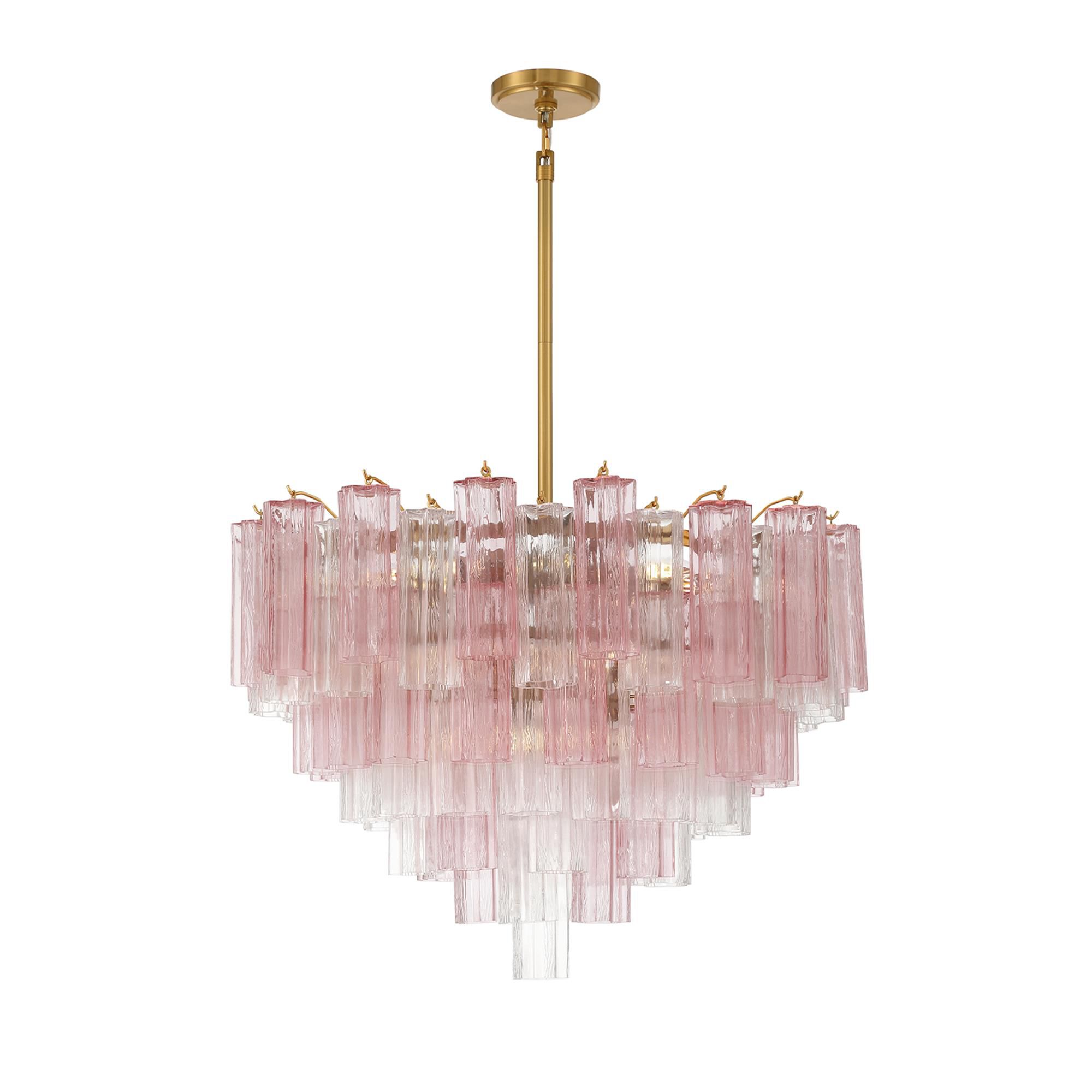 Shown in Aged Brass finish and Tronchi Spring glass
