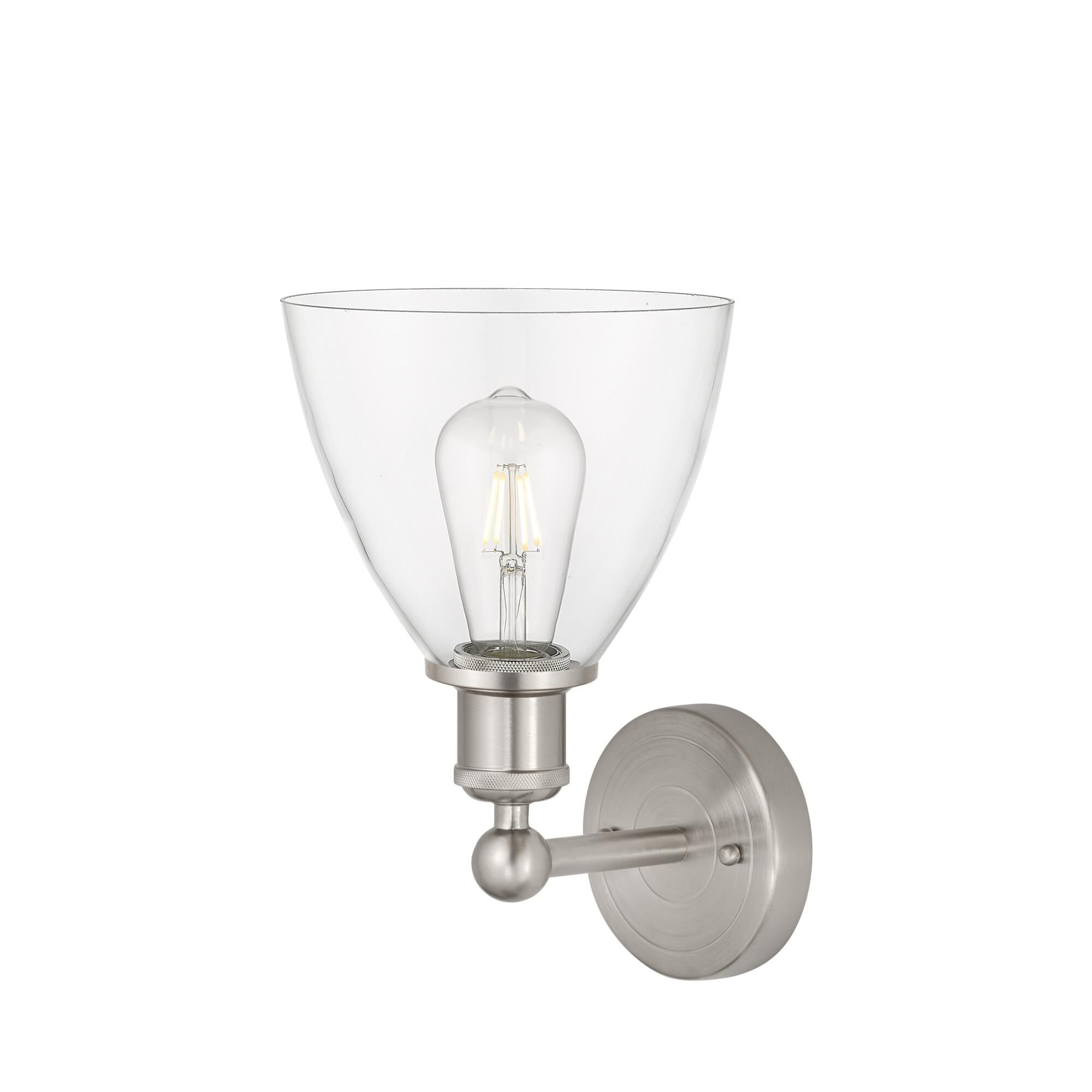 Shown in Brushed Satin Nickel  finish and Clear glass