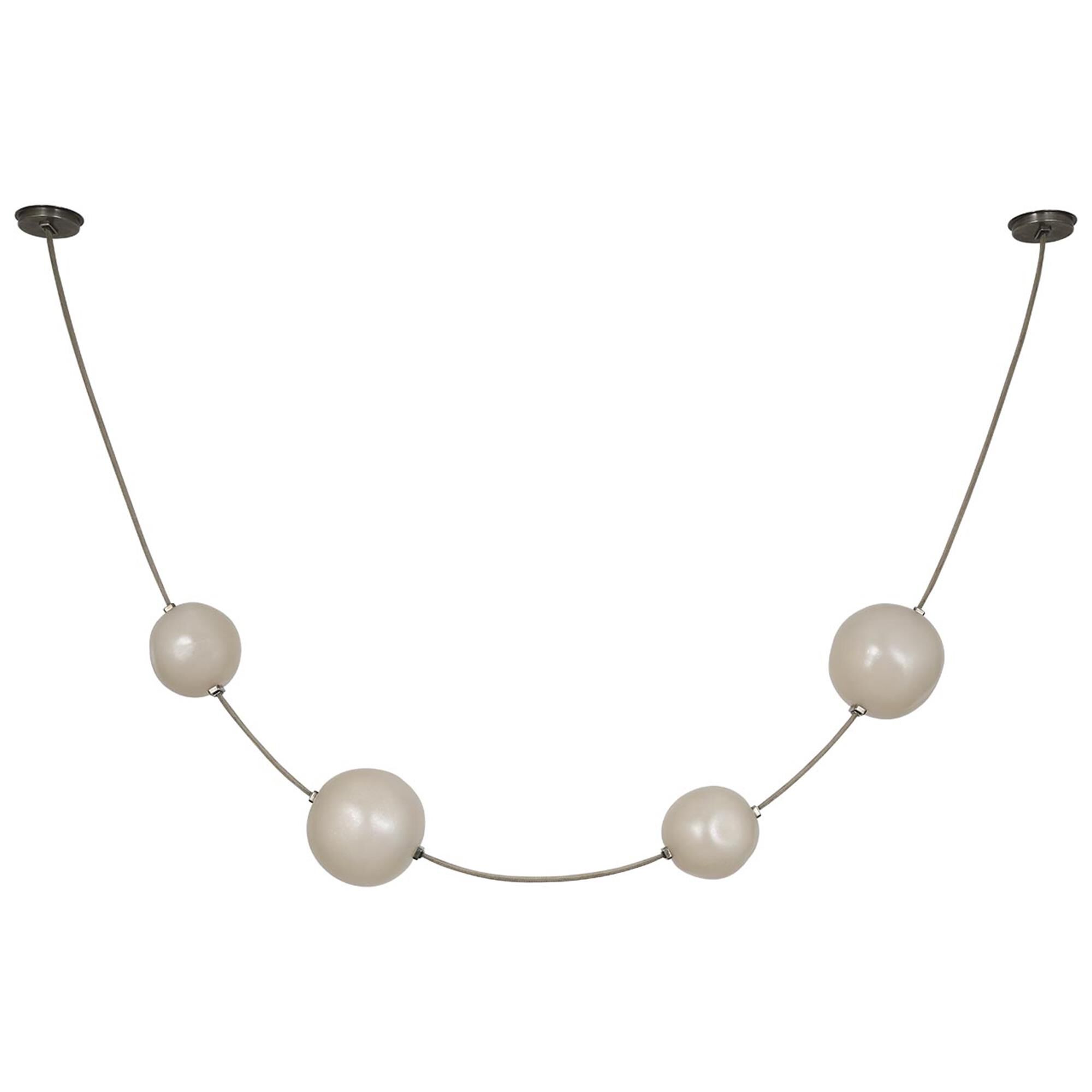 Shown in Ash Suede And Mottled Pewter finish and Fizzy Nude glass