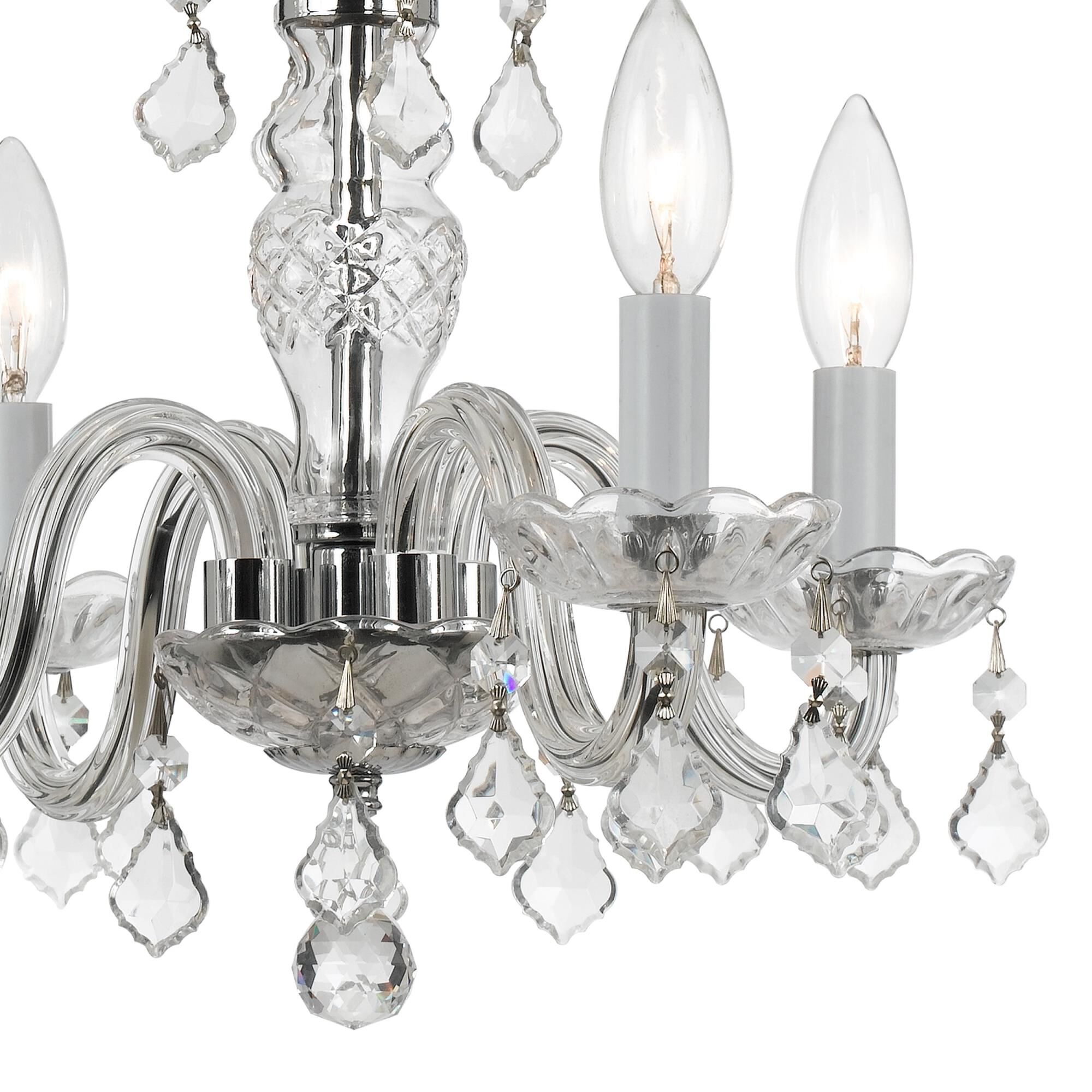 Traditional Crystal 15 Inch 4 Light Mini Chandelier by Crystorama