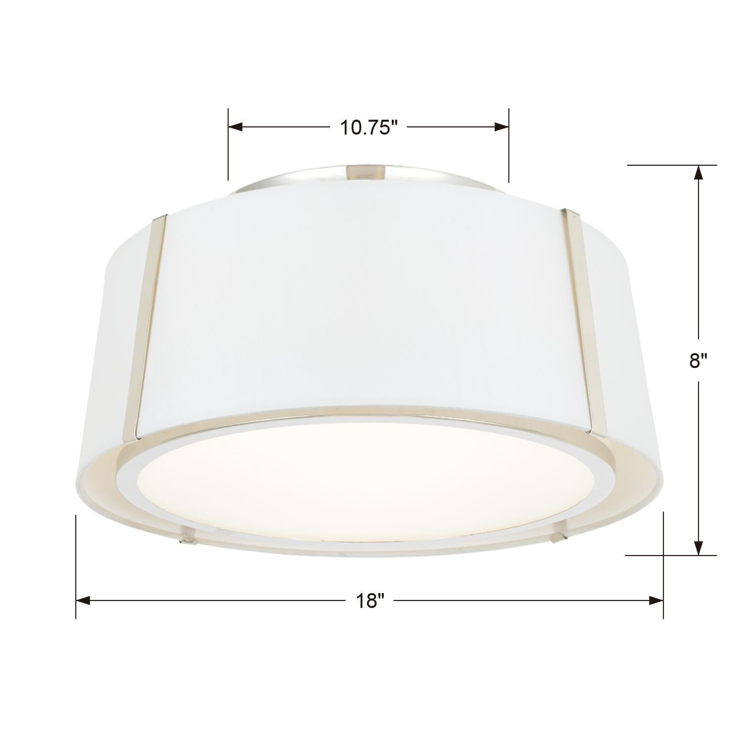 Fulton 18 Inch 3 Light Semi Flush Mount by Crystorama