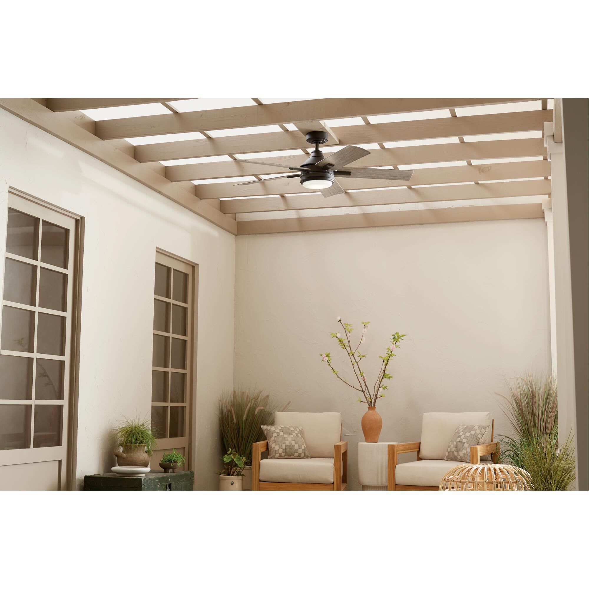 Tide Outdoor Rated 52 Inch Ceiling Fan with Light Kit by Kichler Lighting