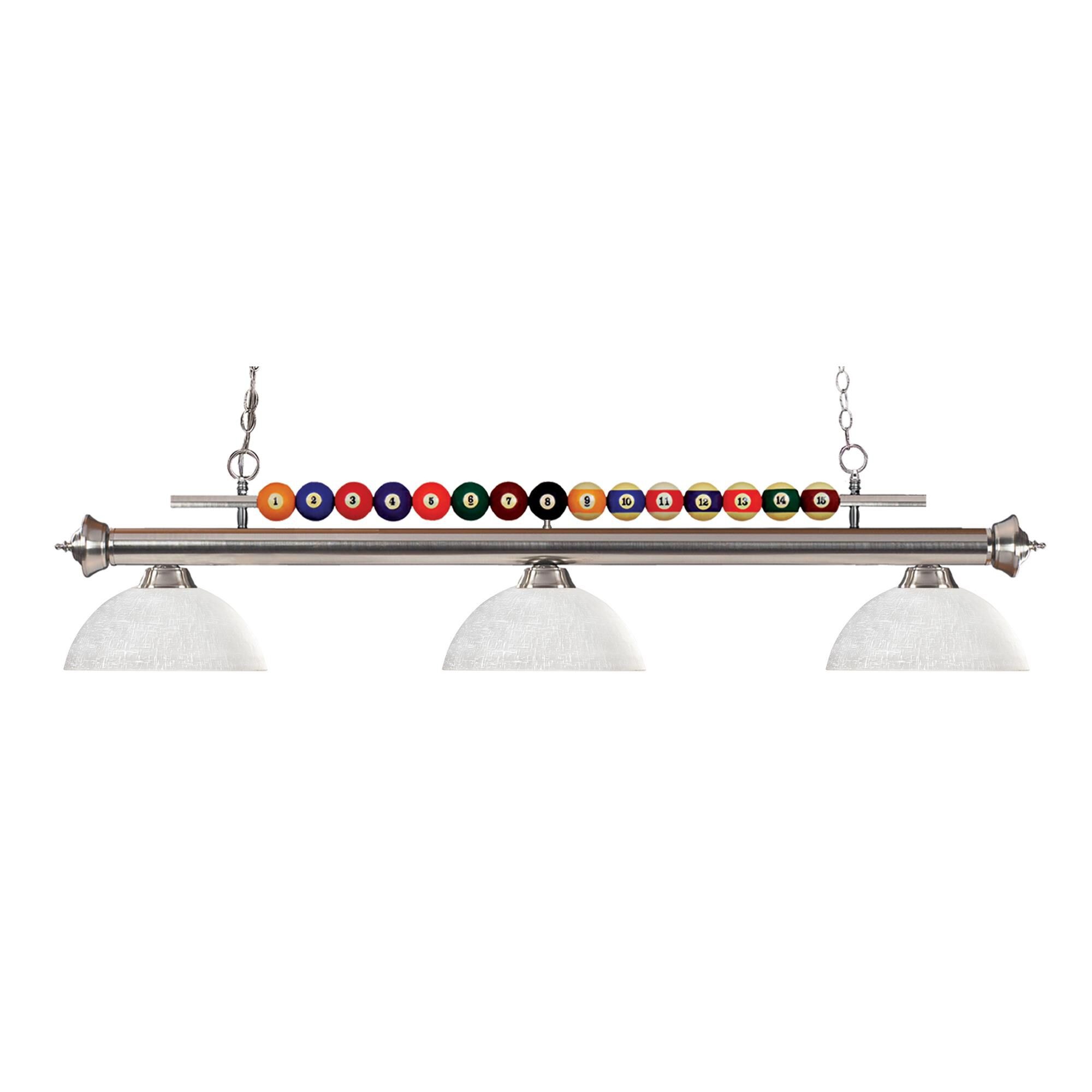 Shown in Brushed Nickel finish and Glass shade